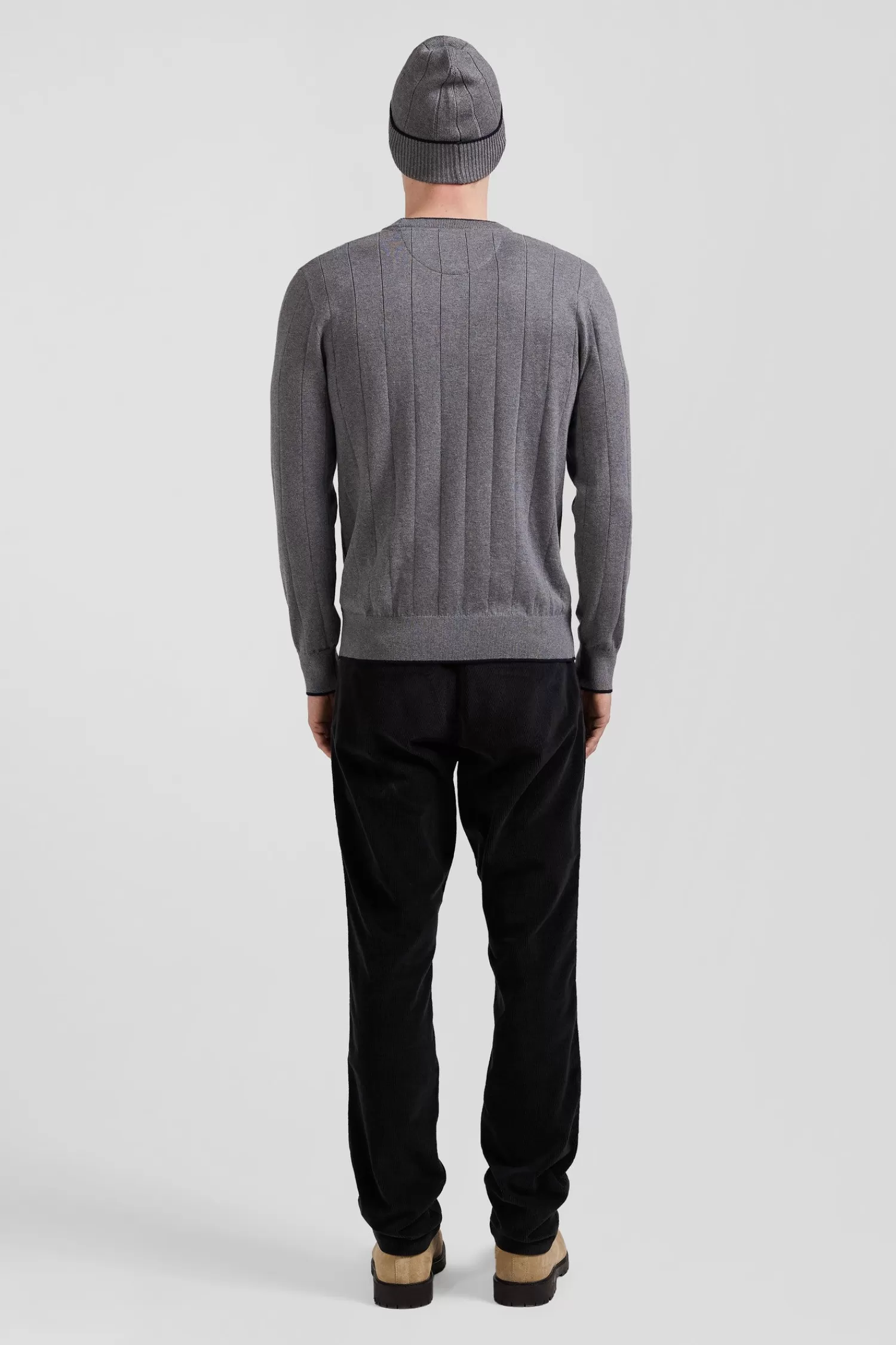 regular_grey_cotton_and_cashmere_crew_neck_jumper_5.webp Eden Park Regular grey cotton and cashmere crew neck jumper< Sweaters