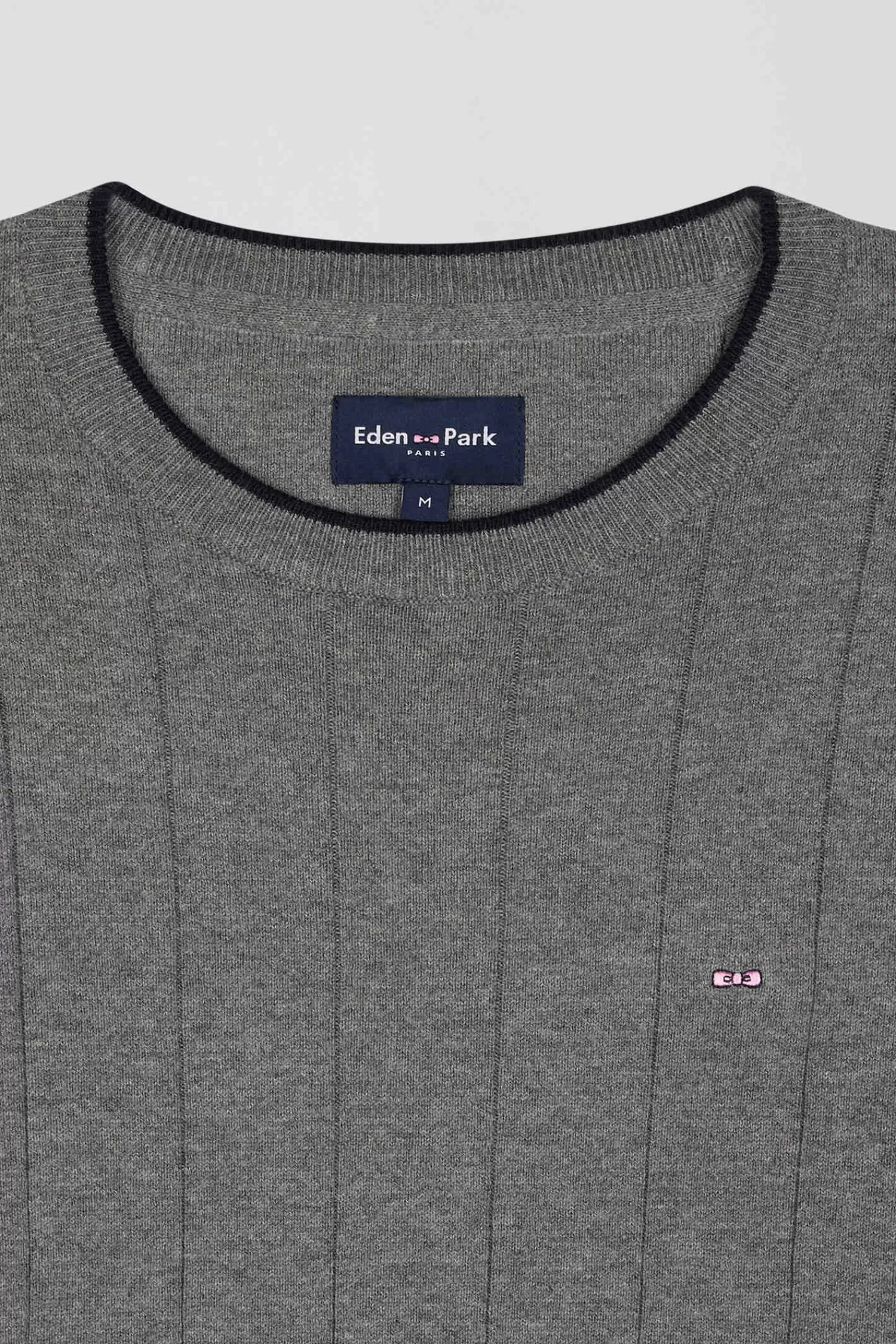 regular_grey_cotton_and_cashmere_crew_neck_jumper_6.webp Eden Park Regular grey cotton and cashmere crew neck jumper< Sweaters