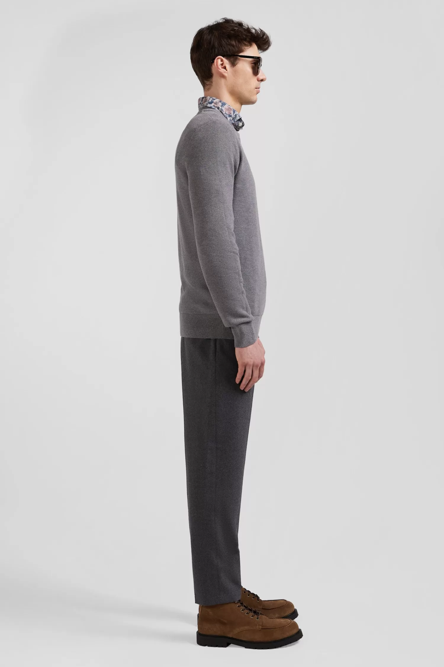 regular_grey_cotton_crew_neck_jumper_4.webp Eden Park Regular grey cotton crew neck jumper< Sweaters