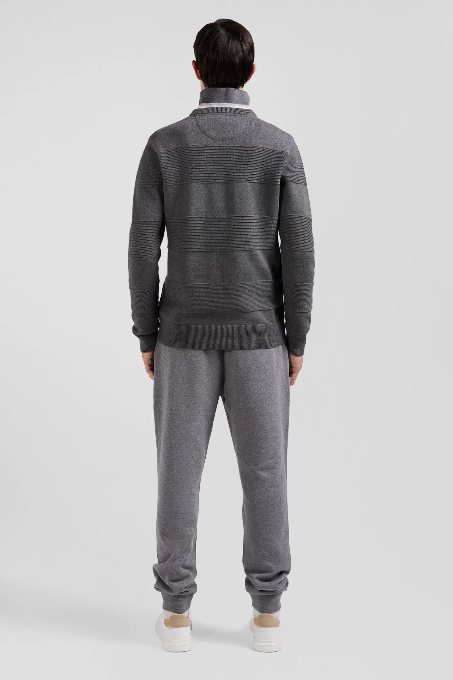 regular_grey_cotton_crew_neck_jumper_with_knit_patterns_5.webp Eden Park Regular grey cotton crew neck jumper with knit patterns< Sweaters
