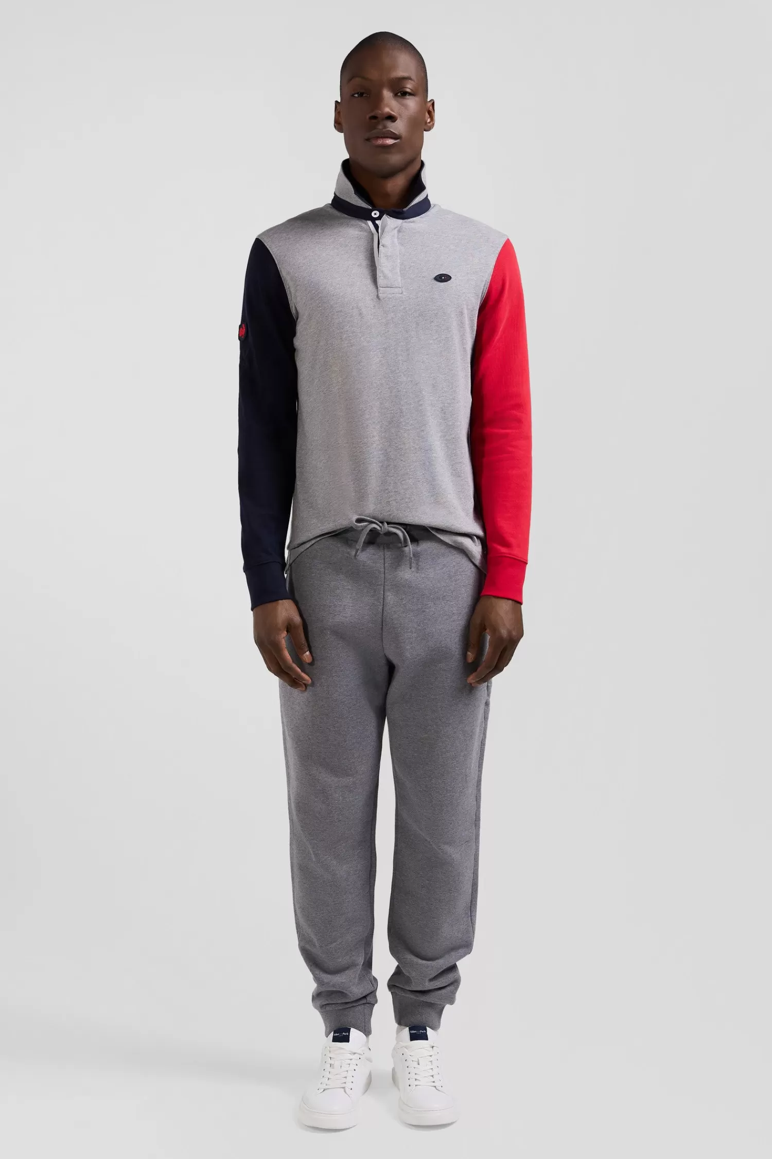 Eden Park Regular grey long-sleeved cotton rugby shirt< Rugby Shirts