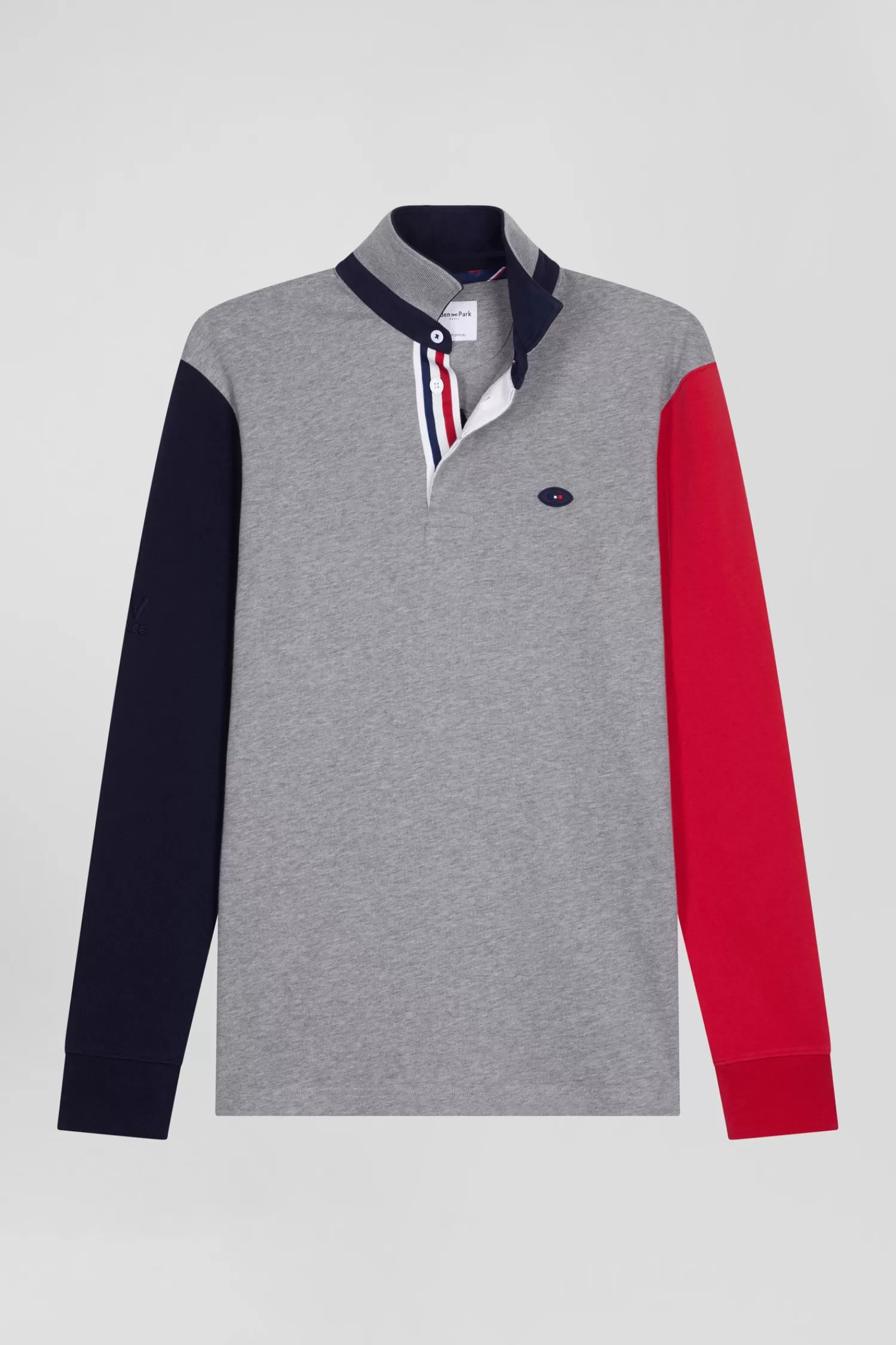 Eden Park Regular grey long-sleeved cotton rugby shirt< Rugby Shirts