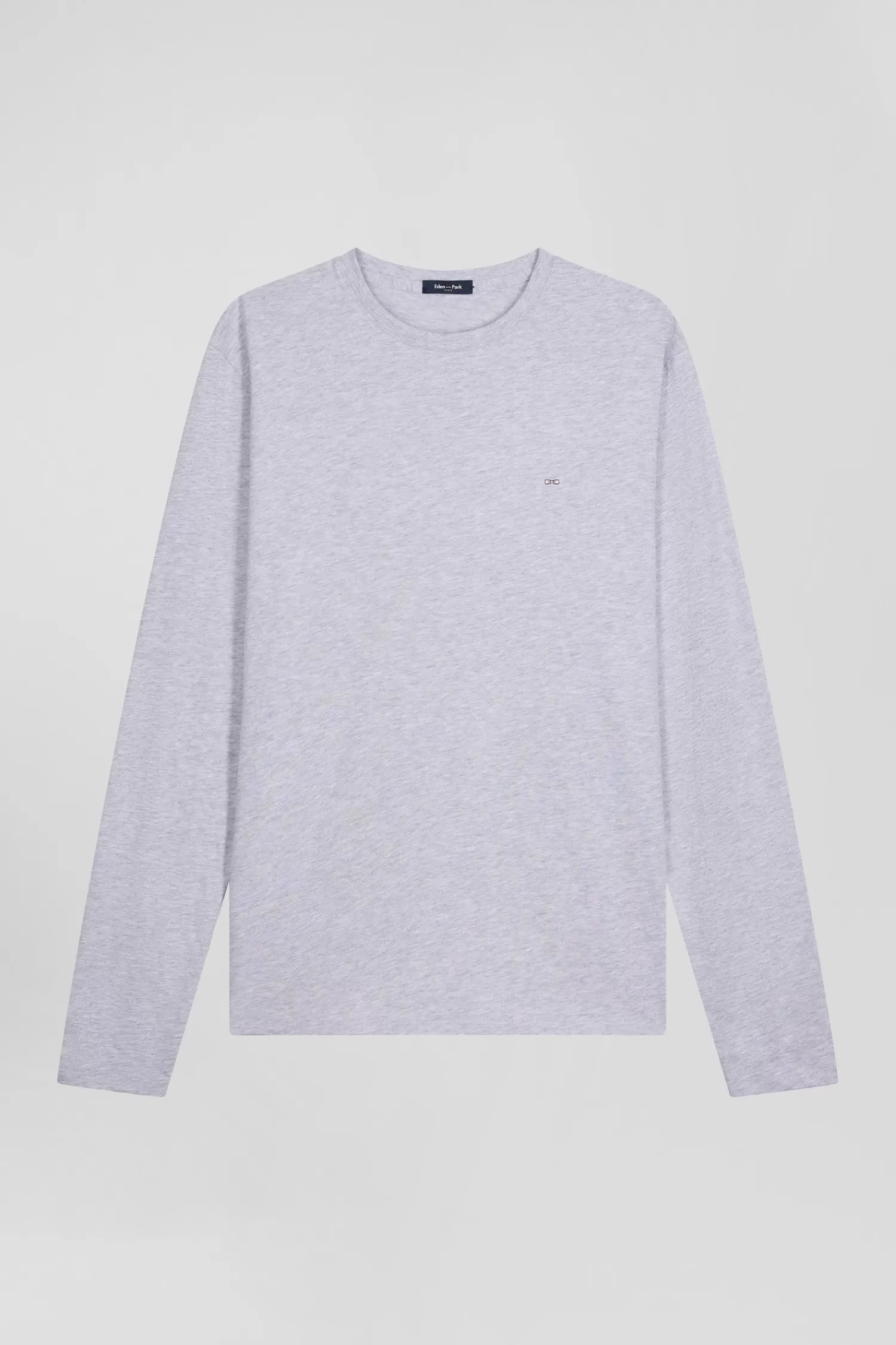 Eden Park Regular grey long-sleeved cotton T-shirt< T-shirts