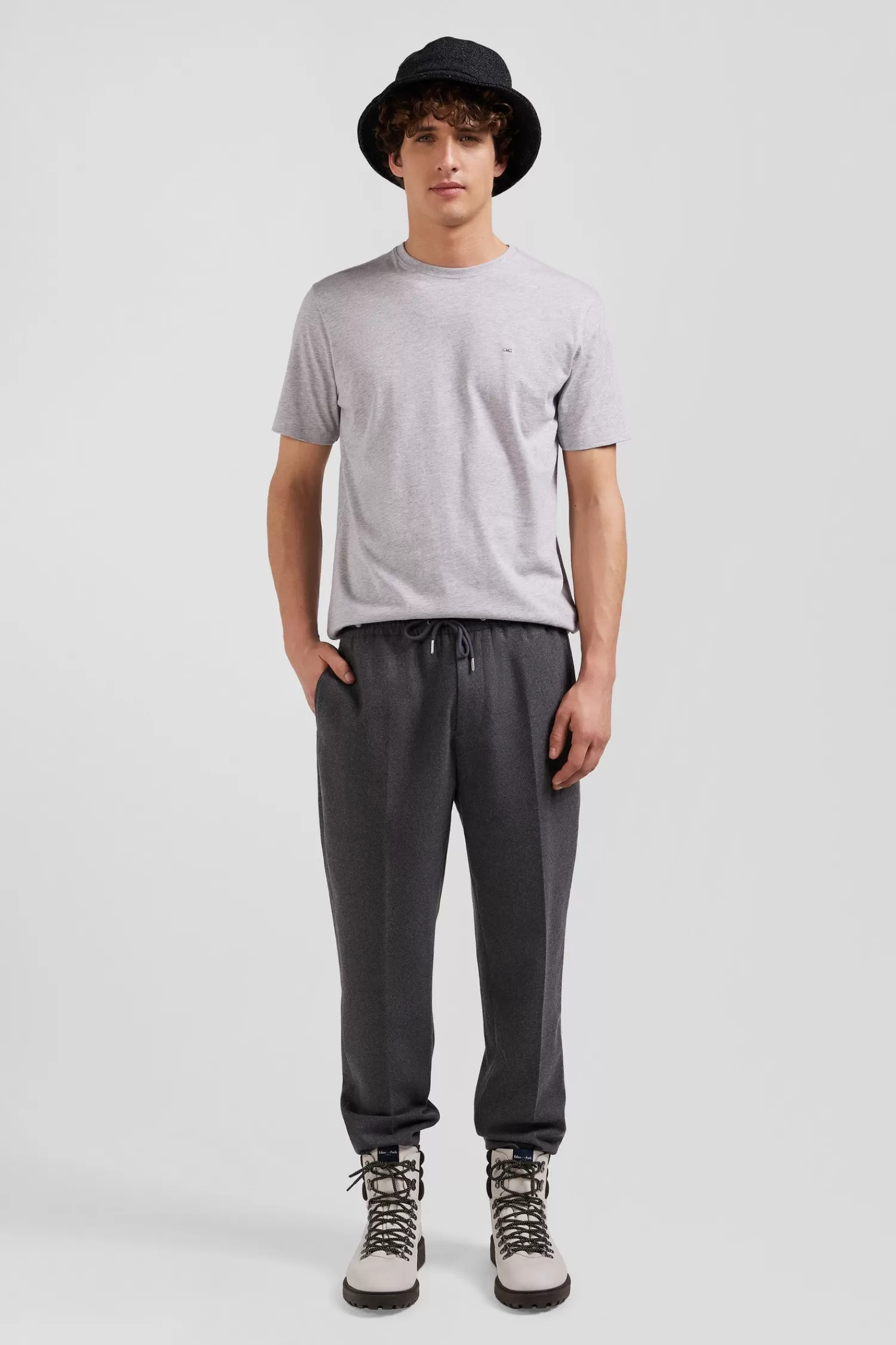 Eden Park Regular grey Pima cotton short-sleeved T-shirt< T-shirts