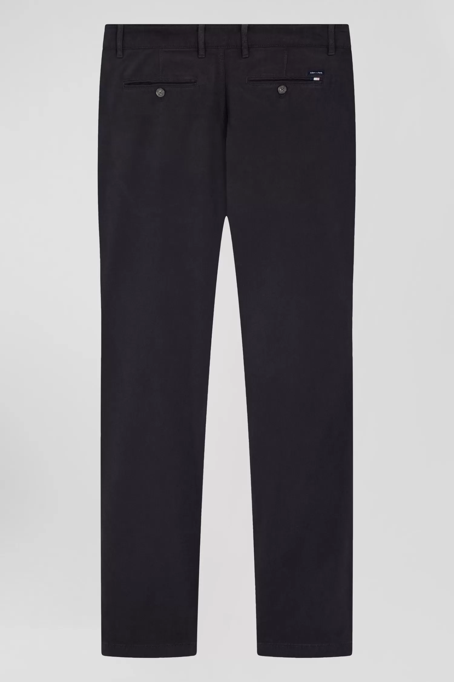 Eden Park Regular grey stretch cotton piqué and modal chino trousers< Pants