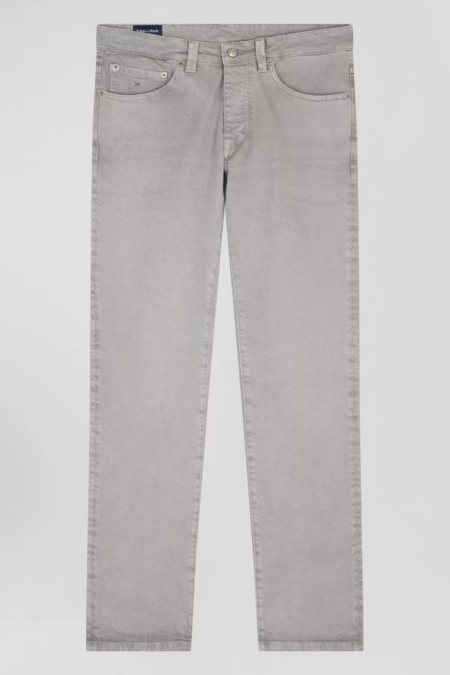 Eden Park Regular grey stretch cotton 5-pocket trousers< Pants