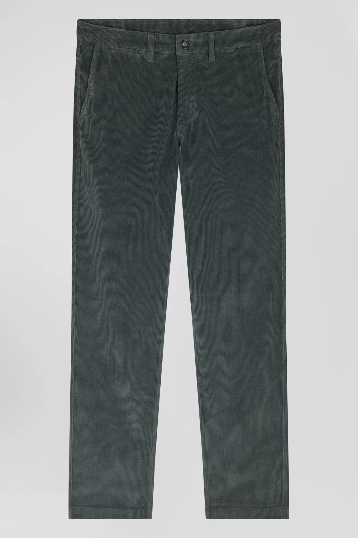 Eden Park Regular grey stretch cotton velvet chino trousers< Pants