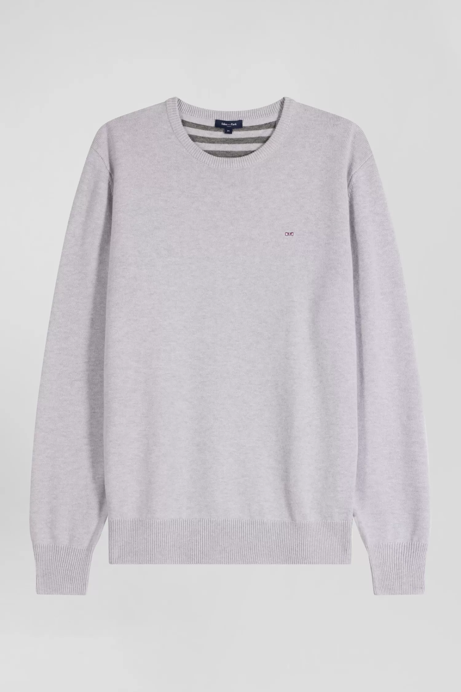 Eden Park Regular grey wool and cotton crew neck jumper< Sweaters