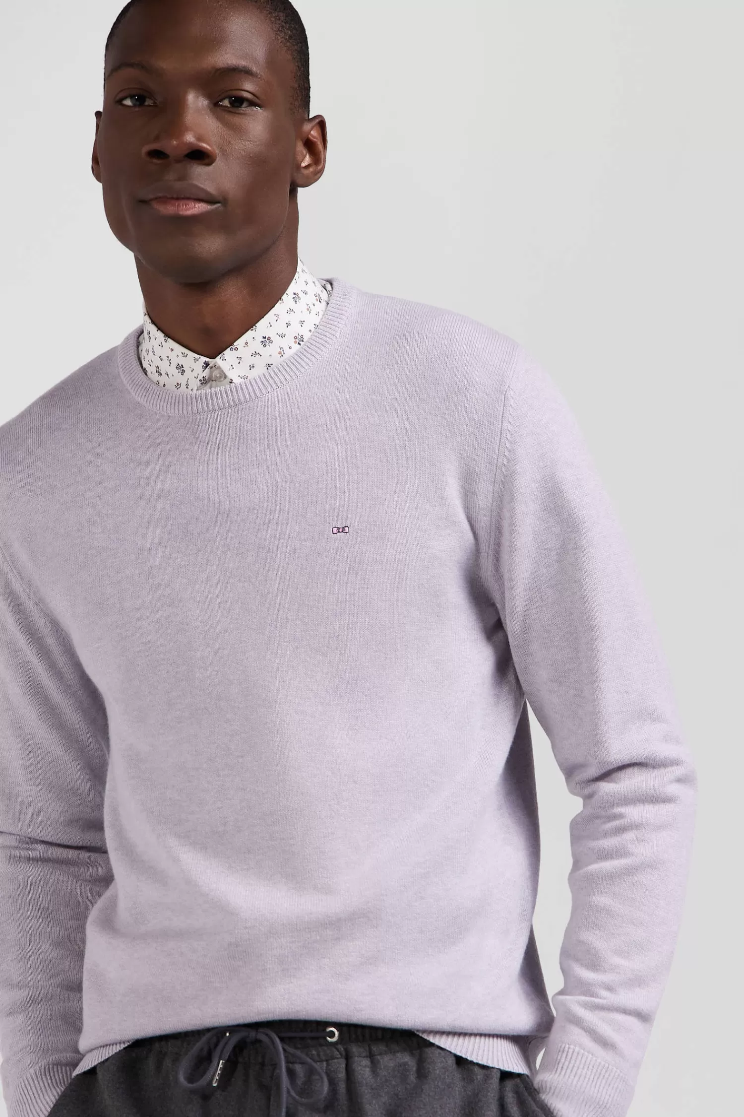 regular_grey_wool_and_cotton_crew_neck_jumper_2.webp Eden Park Regular grey wool and cotton crew neck jumper< Sweaters