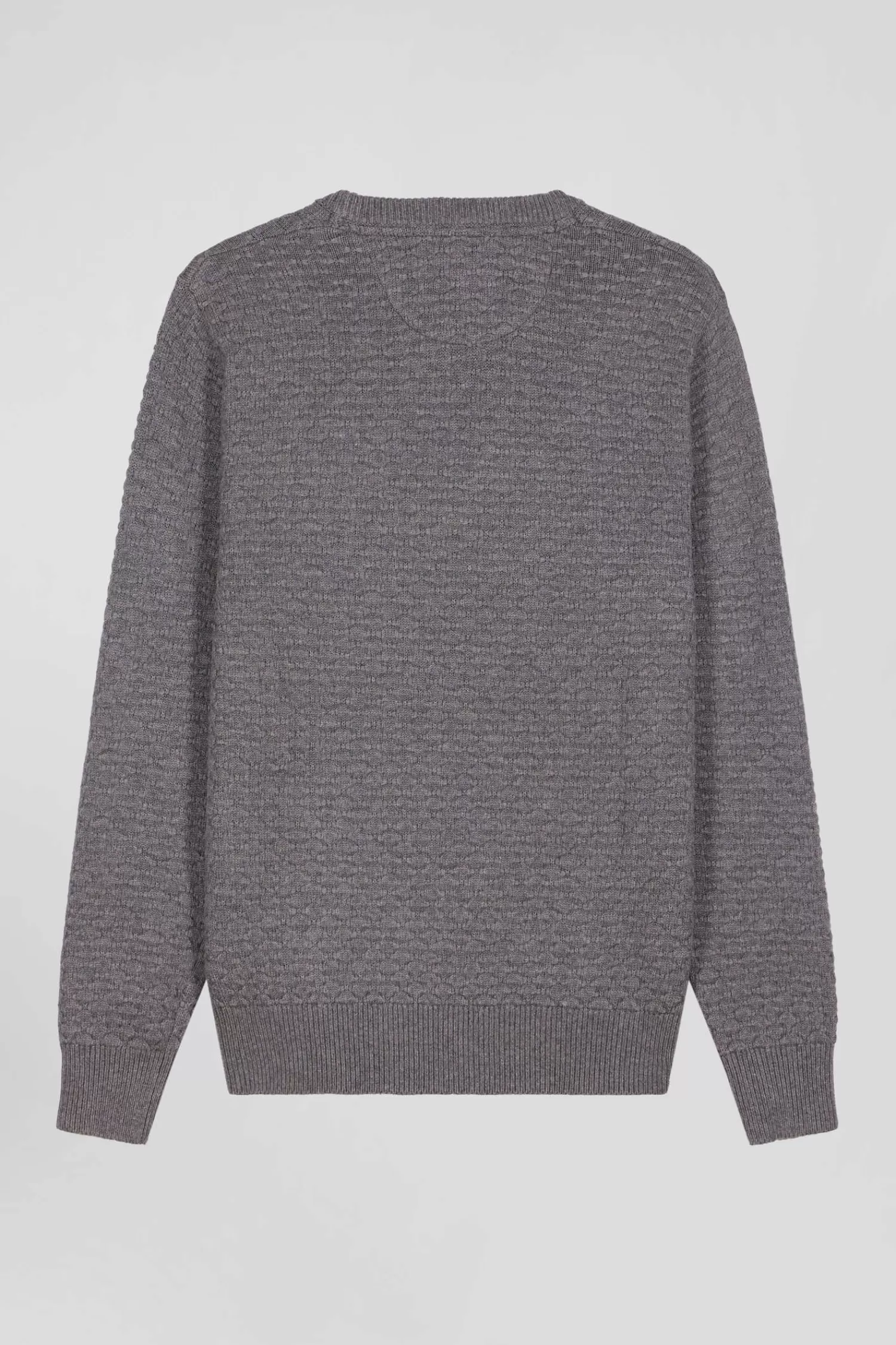 regular_grey_wool_and_cotton_crew_neck_jumper_with_micro_bow_tie_effect_3.webp Eden Park Regular grey wool and cotton crew neck jumper with micro bow tie effect< Sweaters