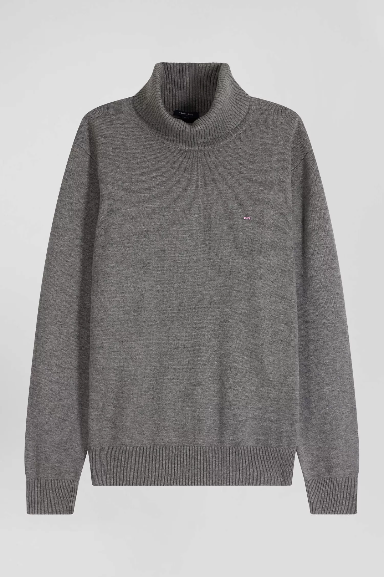 Eden Park Regular grey wool and cotton turtleneck jumper< Sweaters