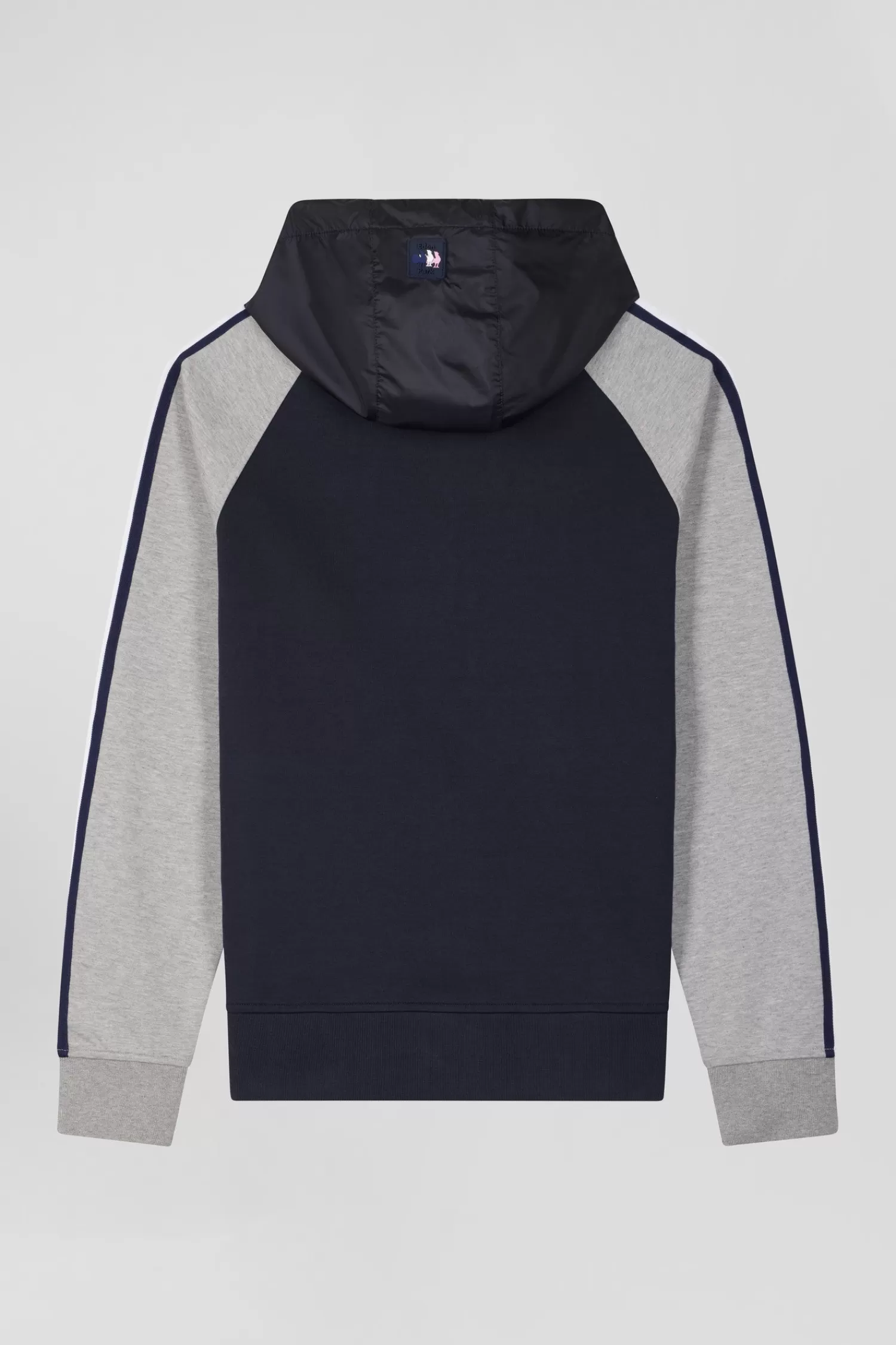 Eden Park Regular grey zipped XV de France cotton blend hoodie< Sweatshirts