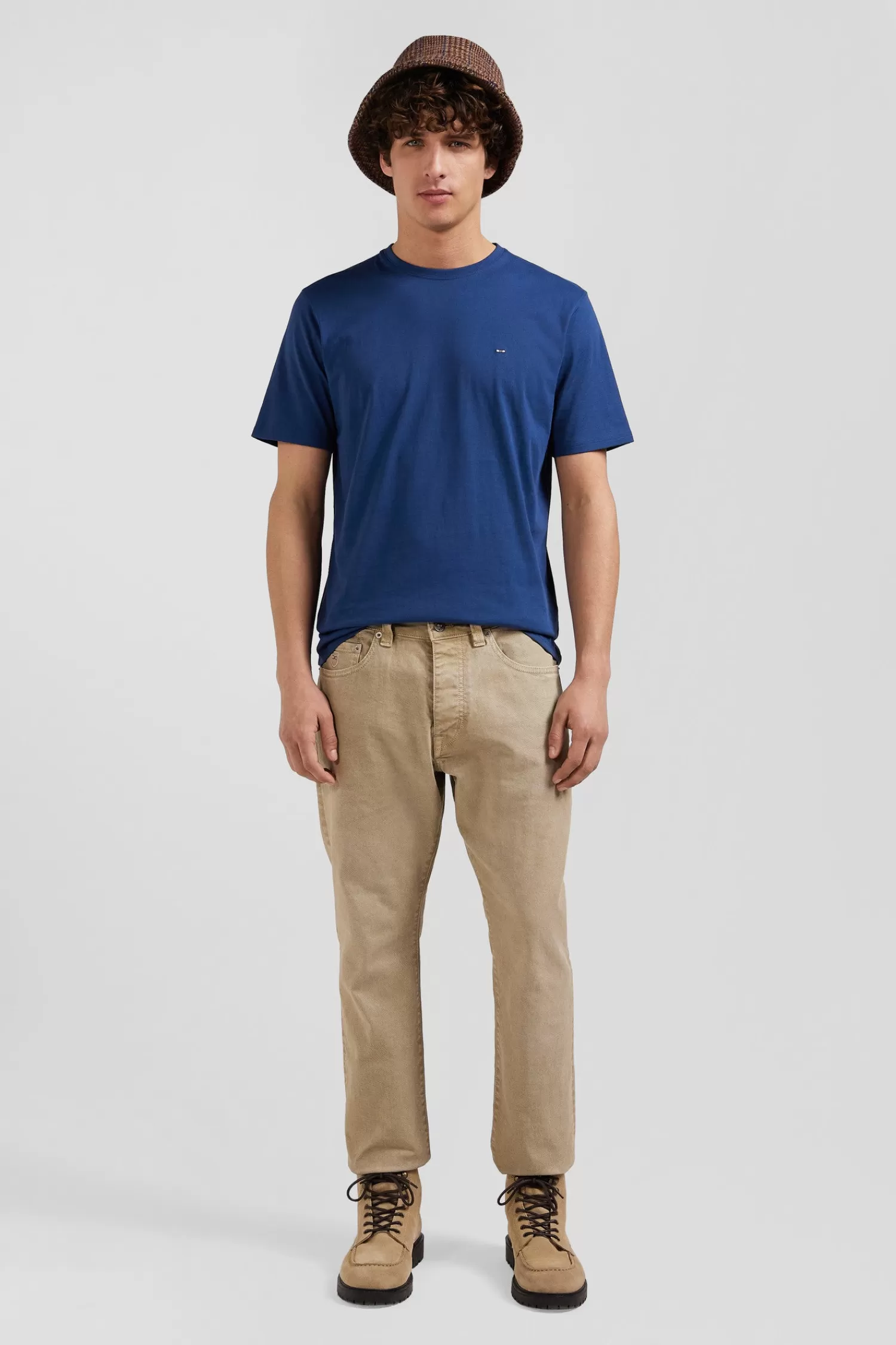 Eden Park Regular hemp-coloured stretch cotton 5-pocket trousers< Pants