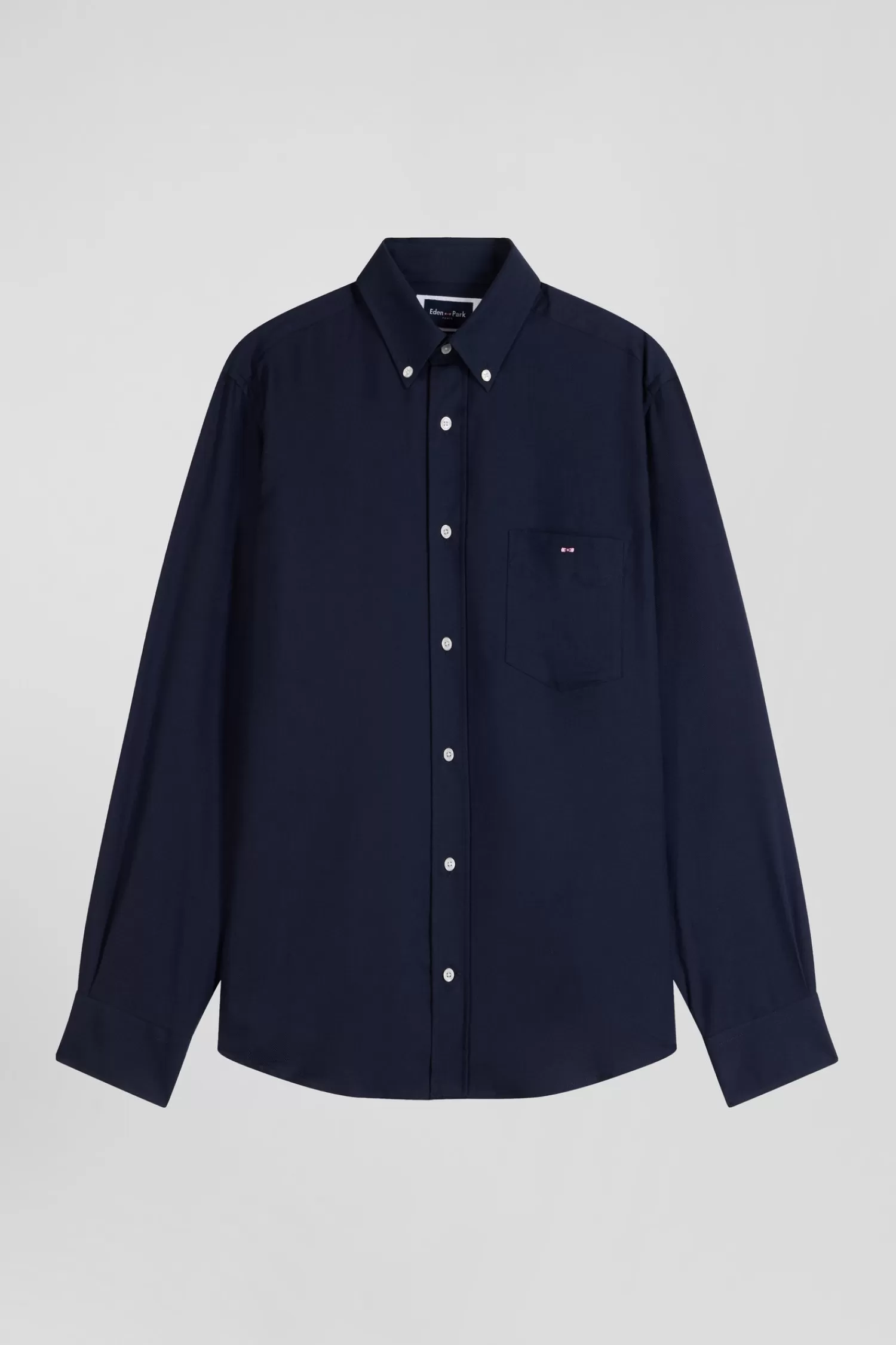 Eden Park Regular indigo cotton and cashmere twill shirt< Shirts