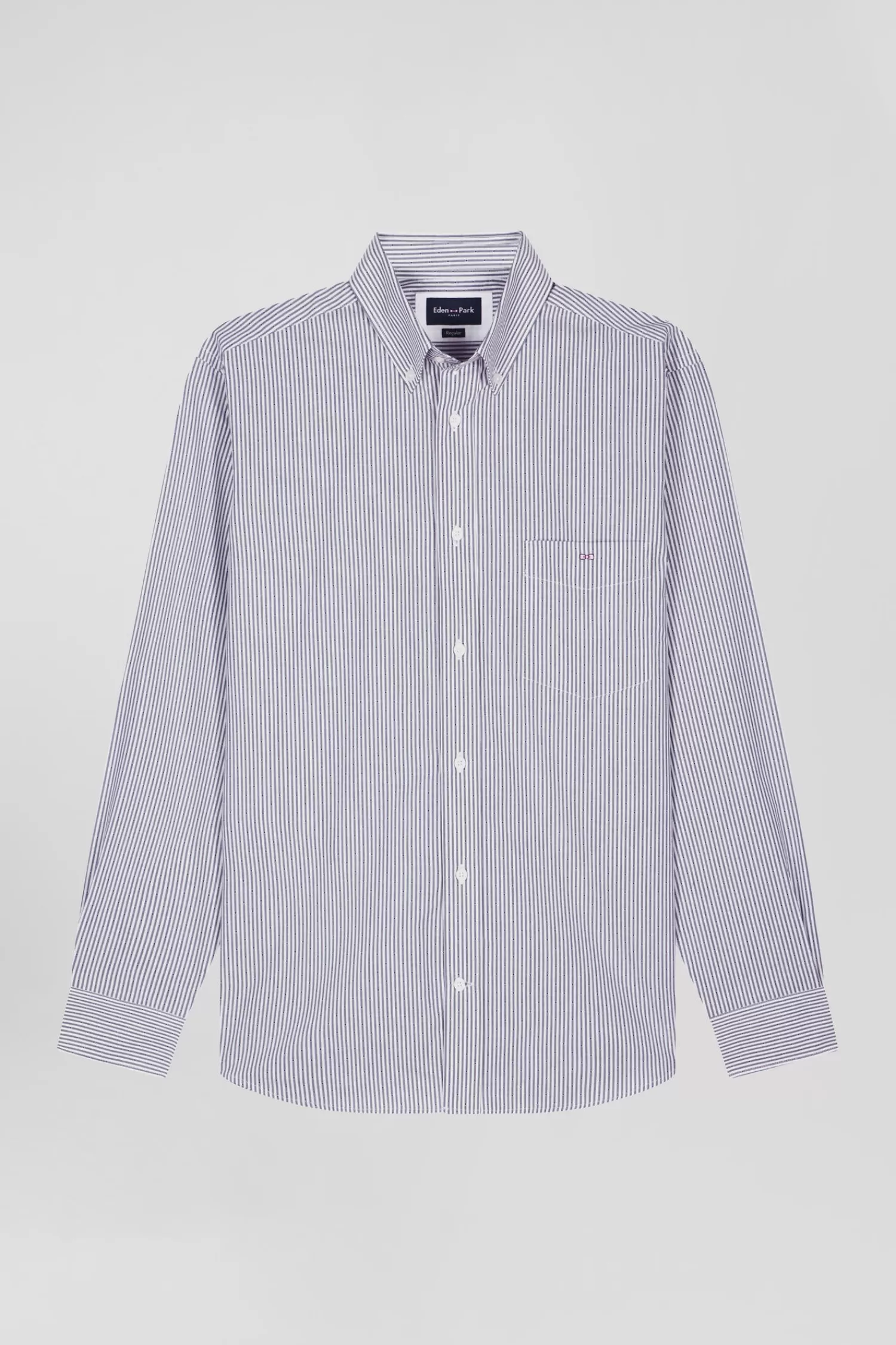 Eden Park Regular indigo striped cotton jacquard shirt< Shirts