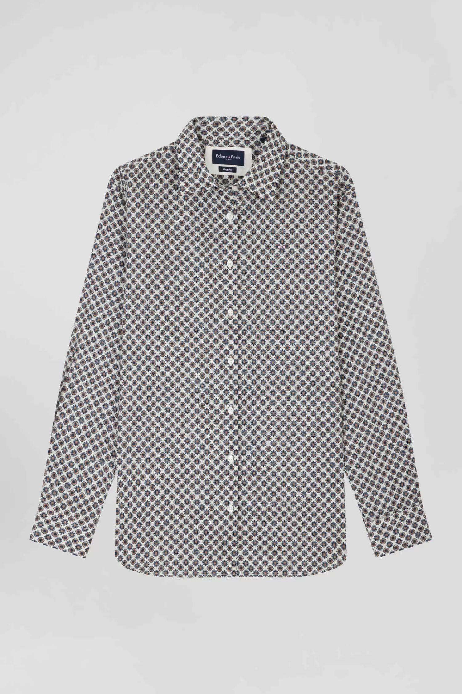 Eden Park Regular ivory graphic microprint cotton shirt<Women Shirts | Shirts