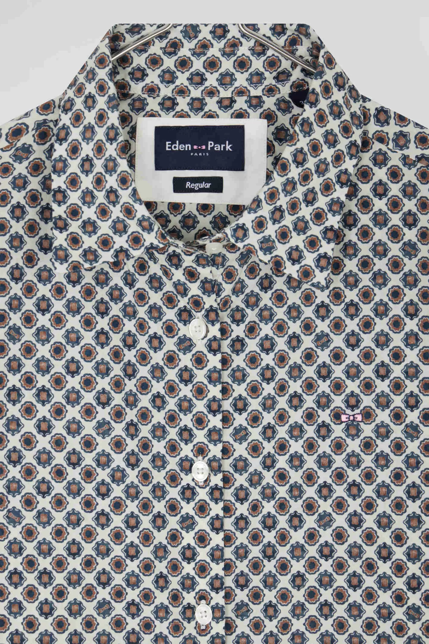 regular_ivory_graphic_microprint_cotton_shirt_6.webp Eden Park Regular ivory graphic microprint cotton shirt<Women Shirts | Shirts