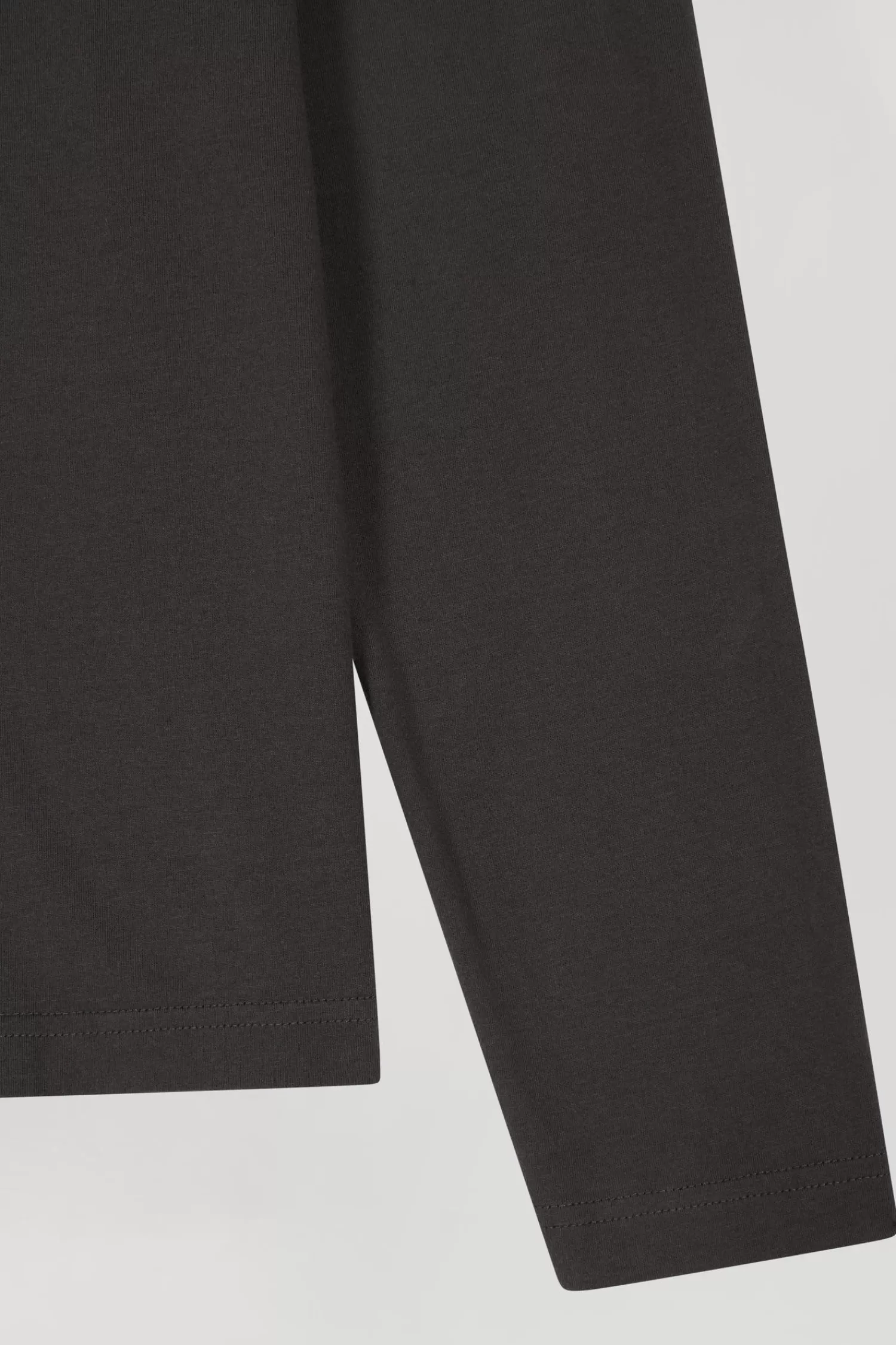 Eden Park Regular khaki long-sleeved cotton T-shirt with floral back patch< T-shirts