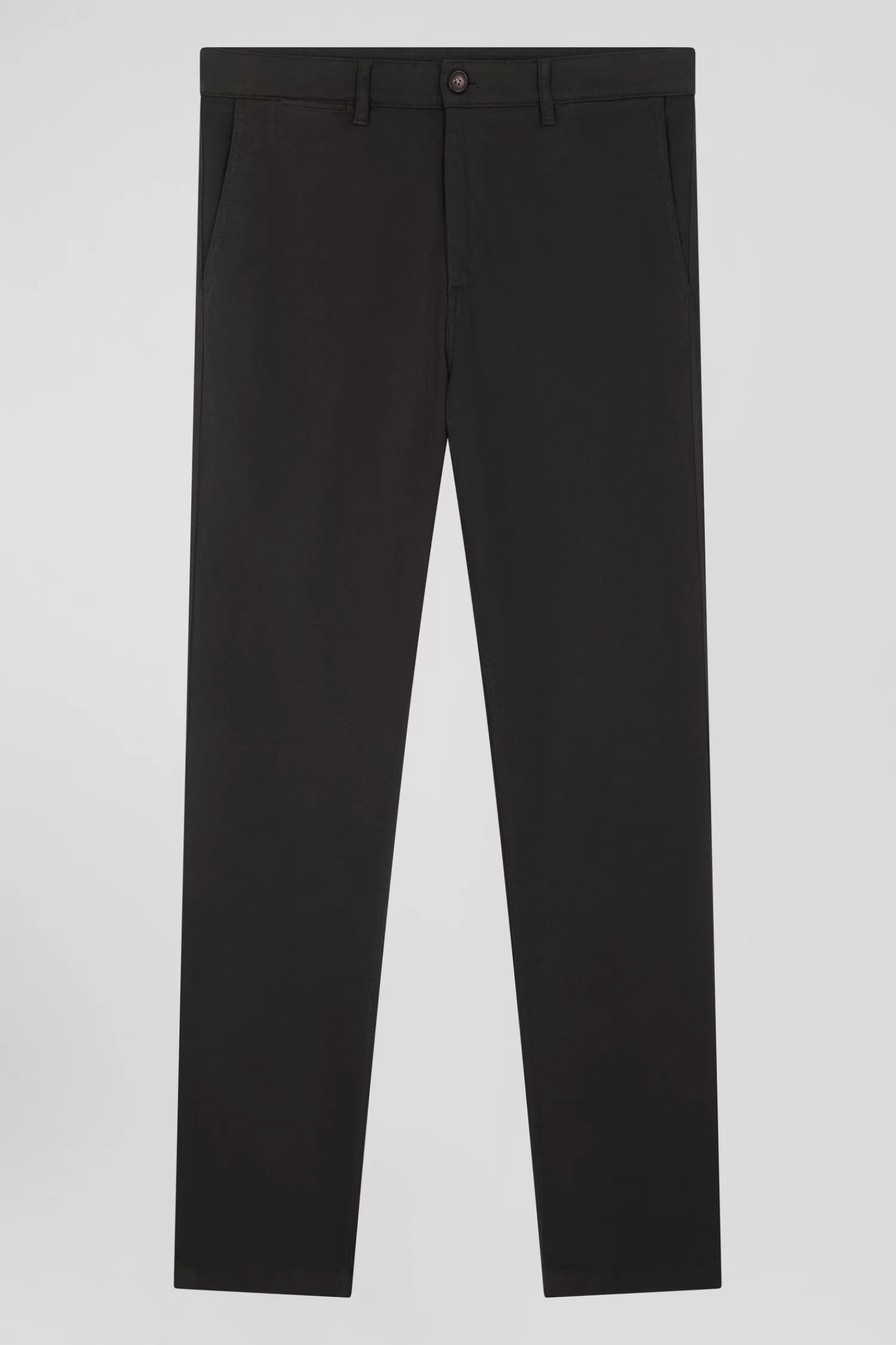 Eden Park Regular khaki stretch cotton piqué and modal chino trousers< Pants