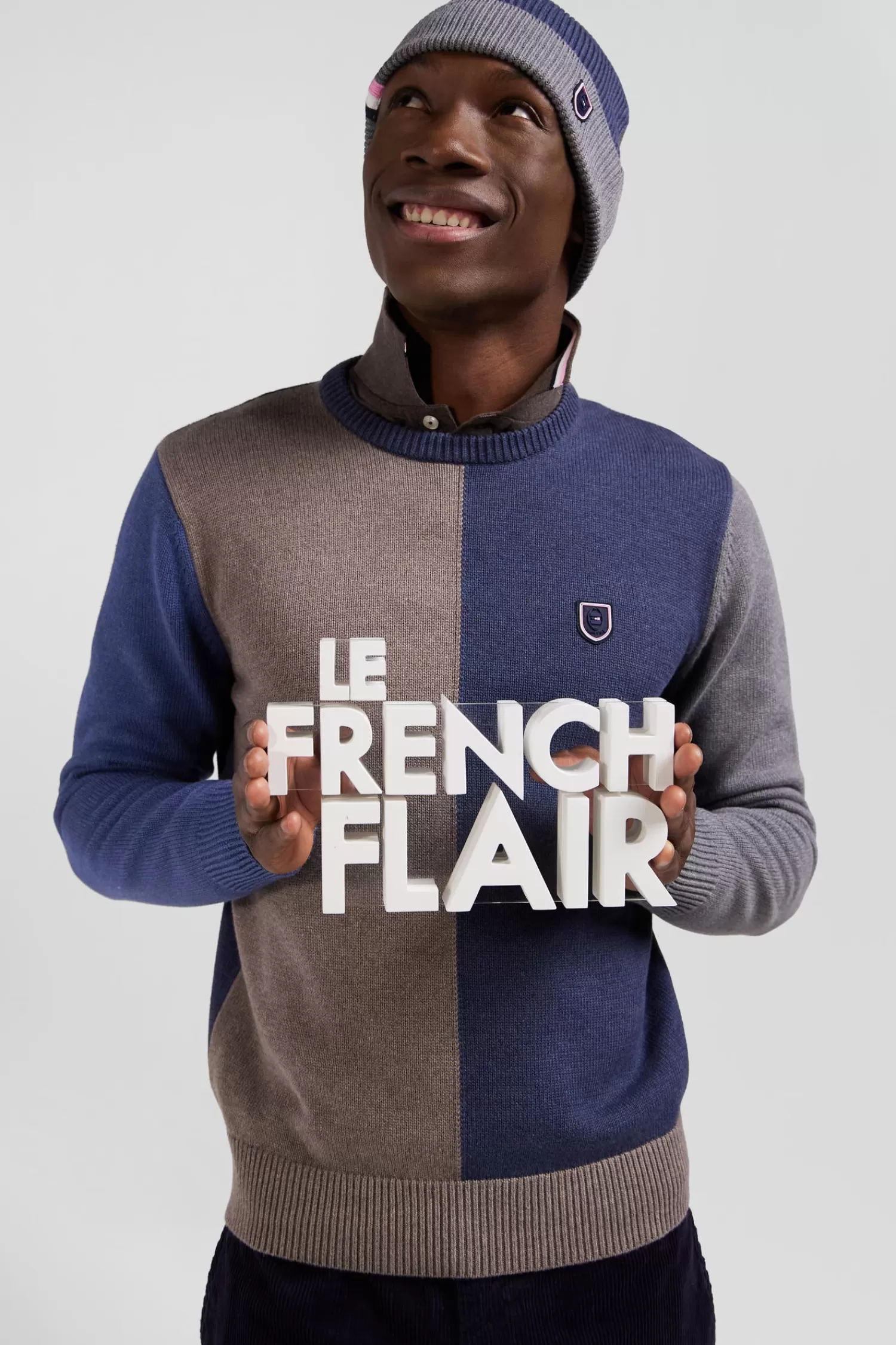 regular_navy_and_brown_colourblock_cotton_crew_neck_jumper_2.webp Eden Park Regular navy and brown colourblock cotton crew neck jumper< Sweaters