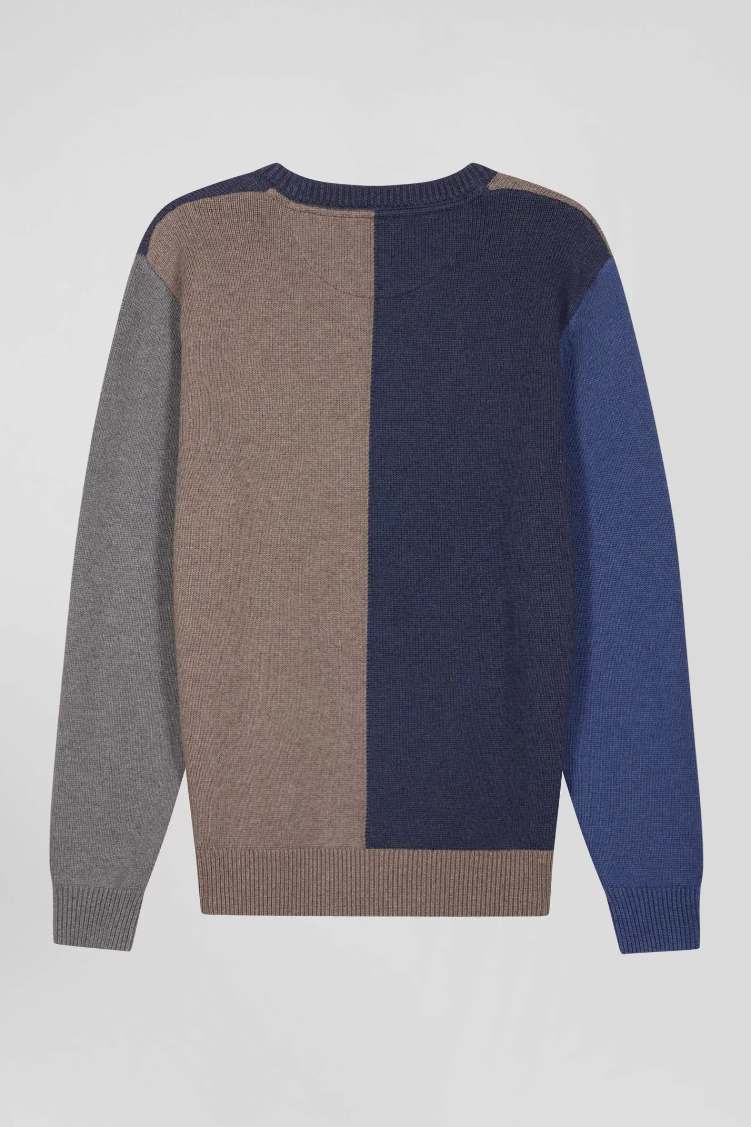 regular_navy_and_brown_colourblock_cotton_crew_neck_jumper_3.webp Eden Park Regular navy and brown colourblock cotton crew neck jumper< Sweaters