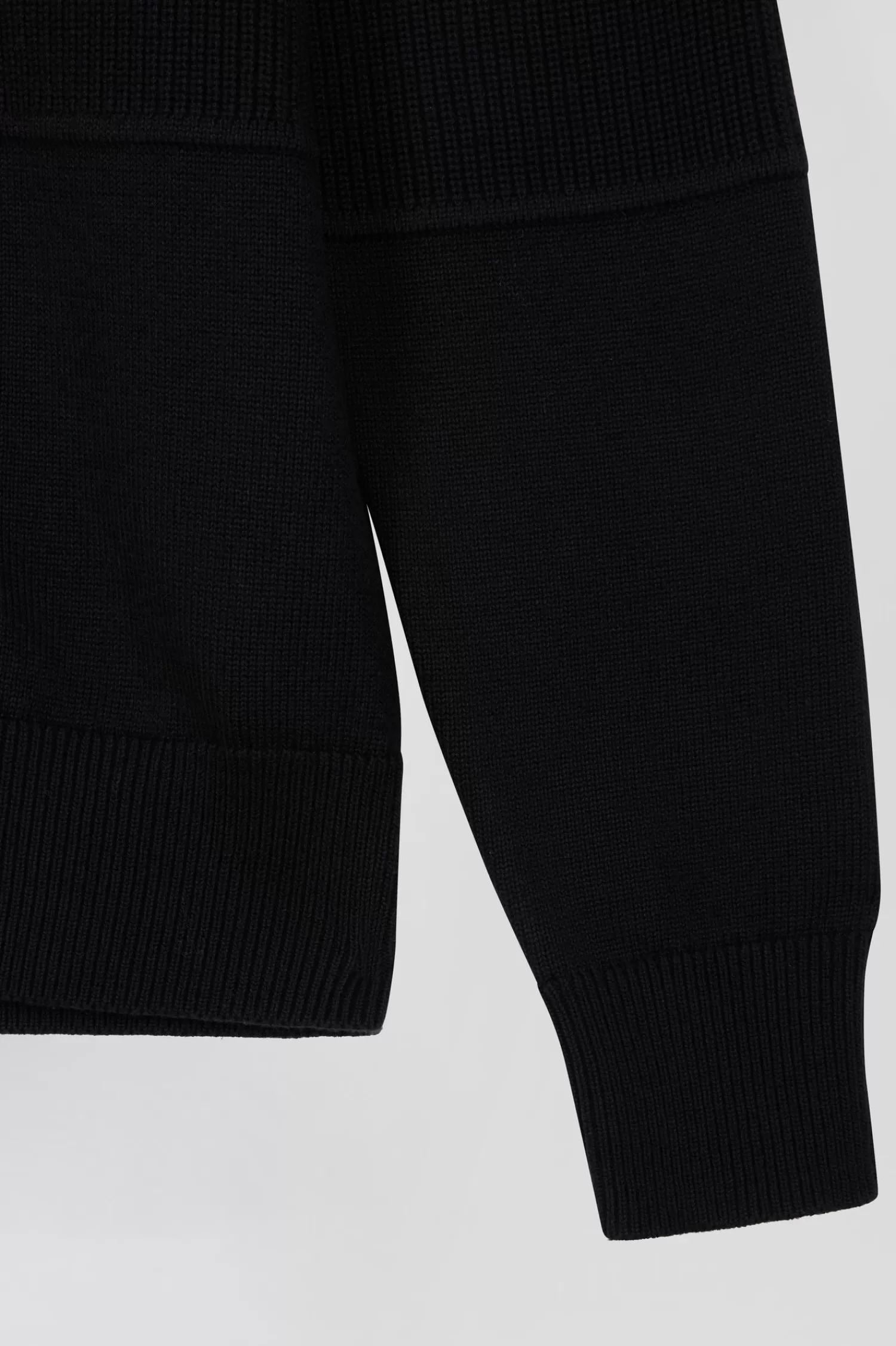 Eden Park Regular navy blue and grey cotton high collar zipped cardigan< Cardigans