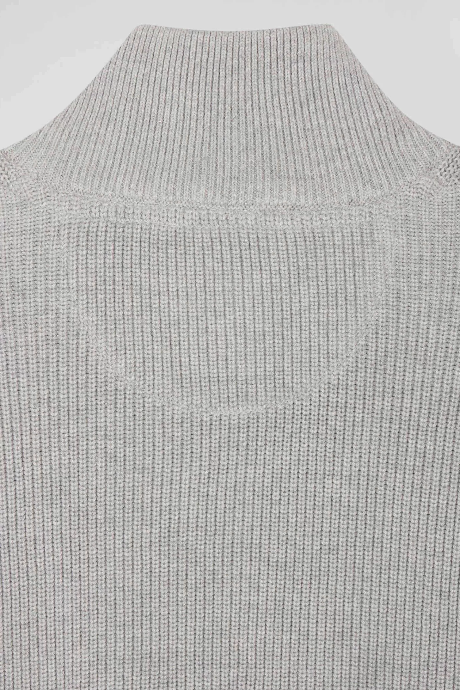 Eden Park Regular navy blue and grey cotton high collar zipped cardigan< Cardigans