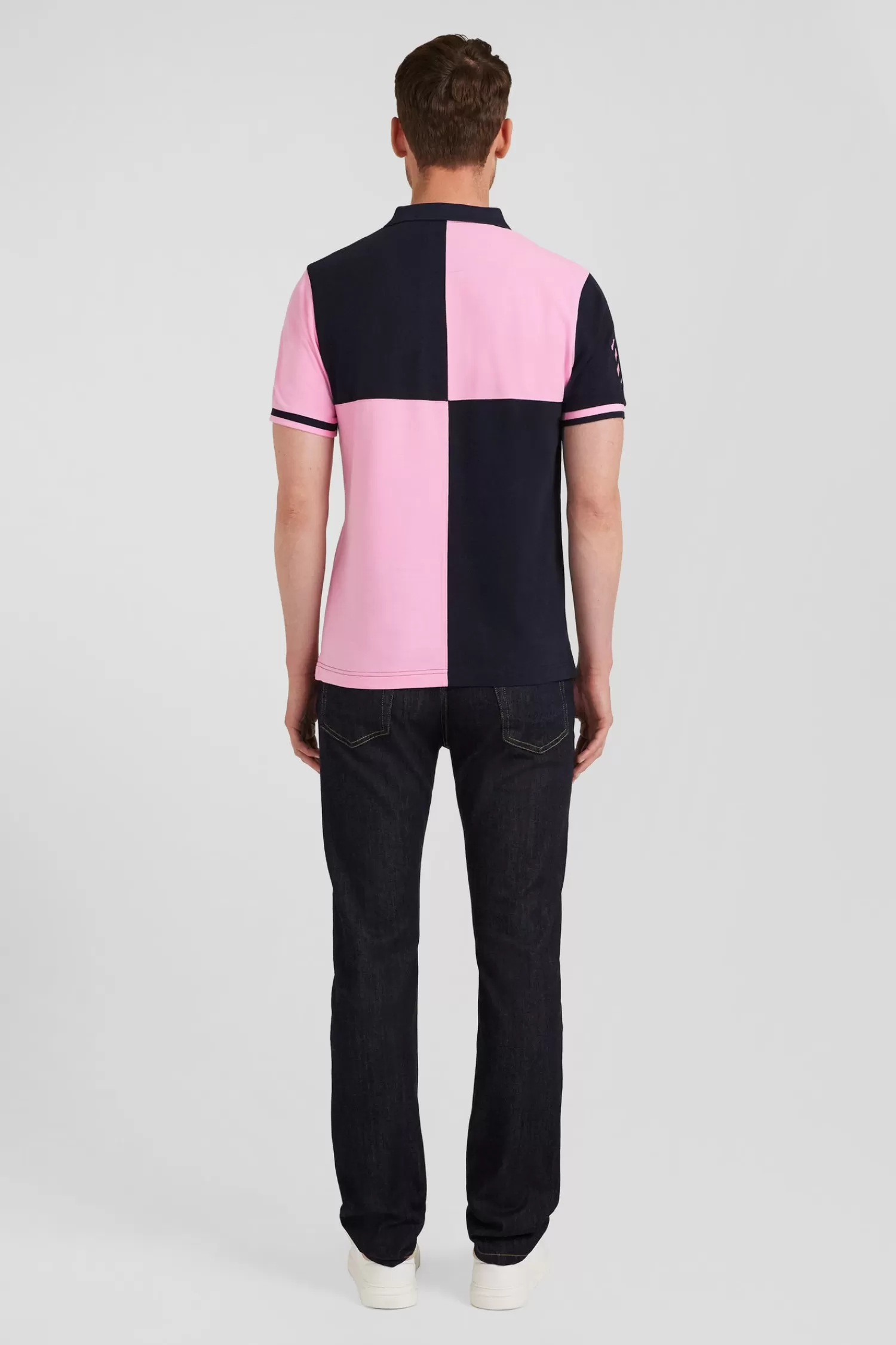 Eden Park Regular navy blue Barbarian short-sleeved cotton piqué polo shirt< Polos