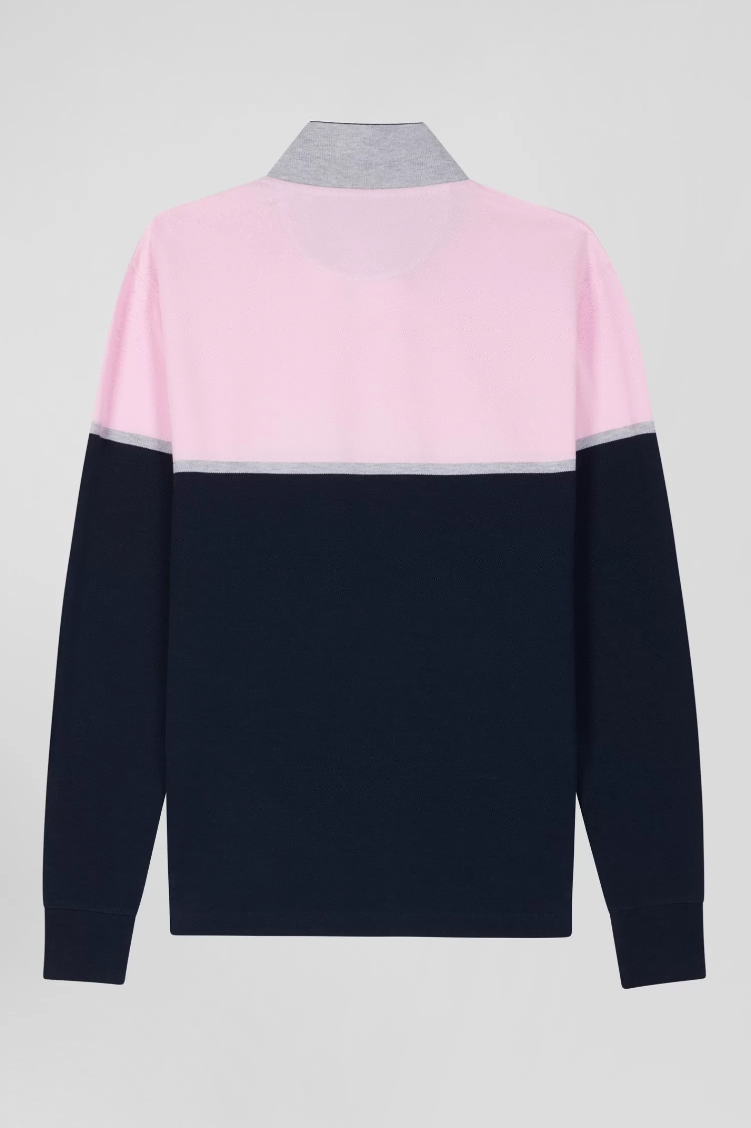 Eden Park Regular navy blue bicolor long-sleeved cotton piqué polo shirt< Polos