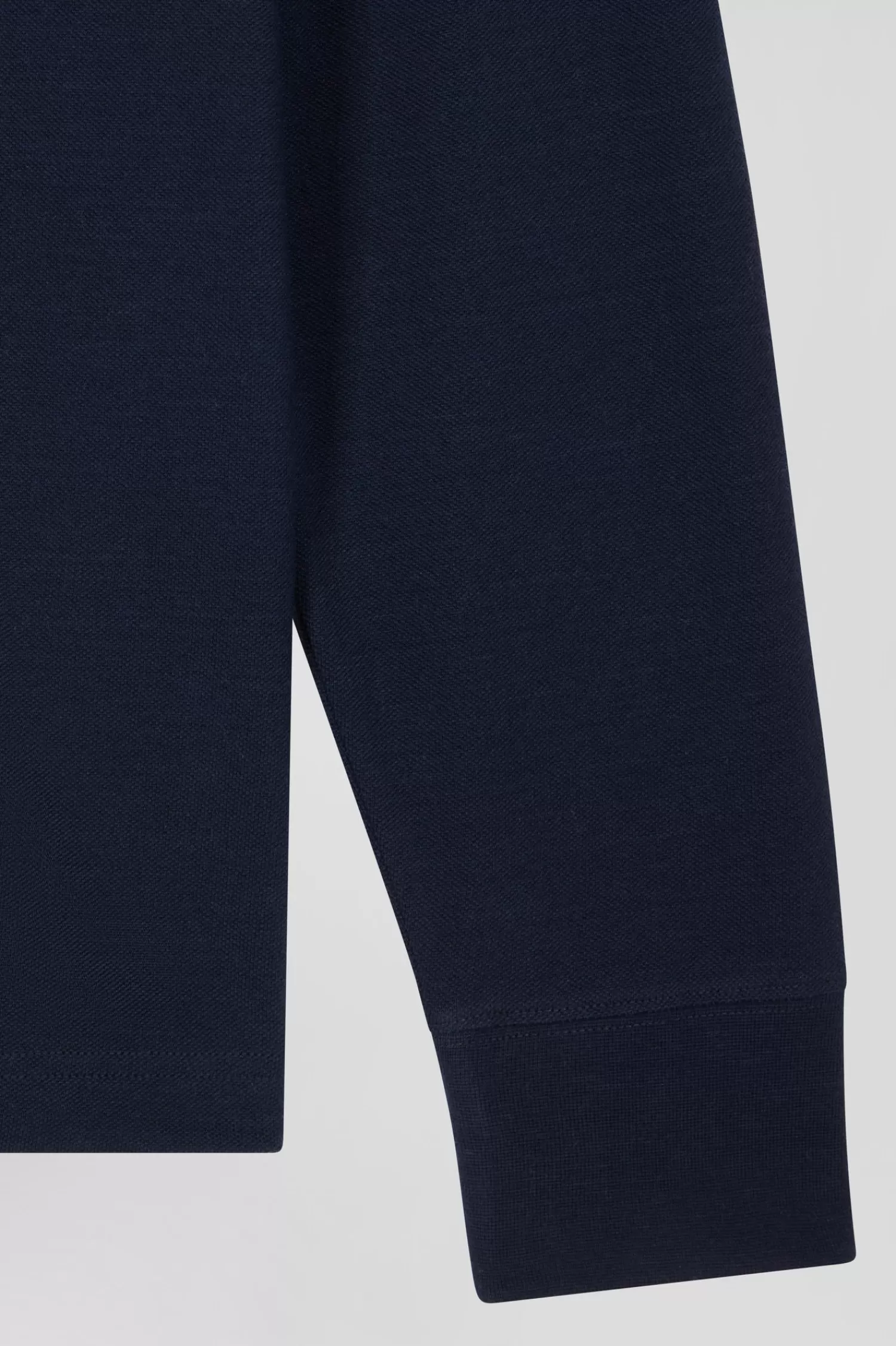 Eden Park Regular navy blue bicolor long-sleeved cotton piqué polo shirt< Polos