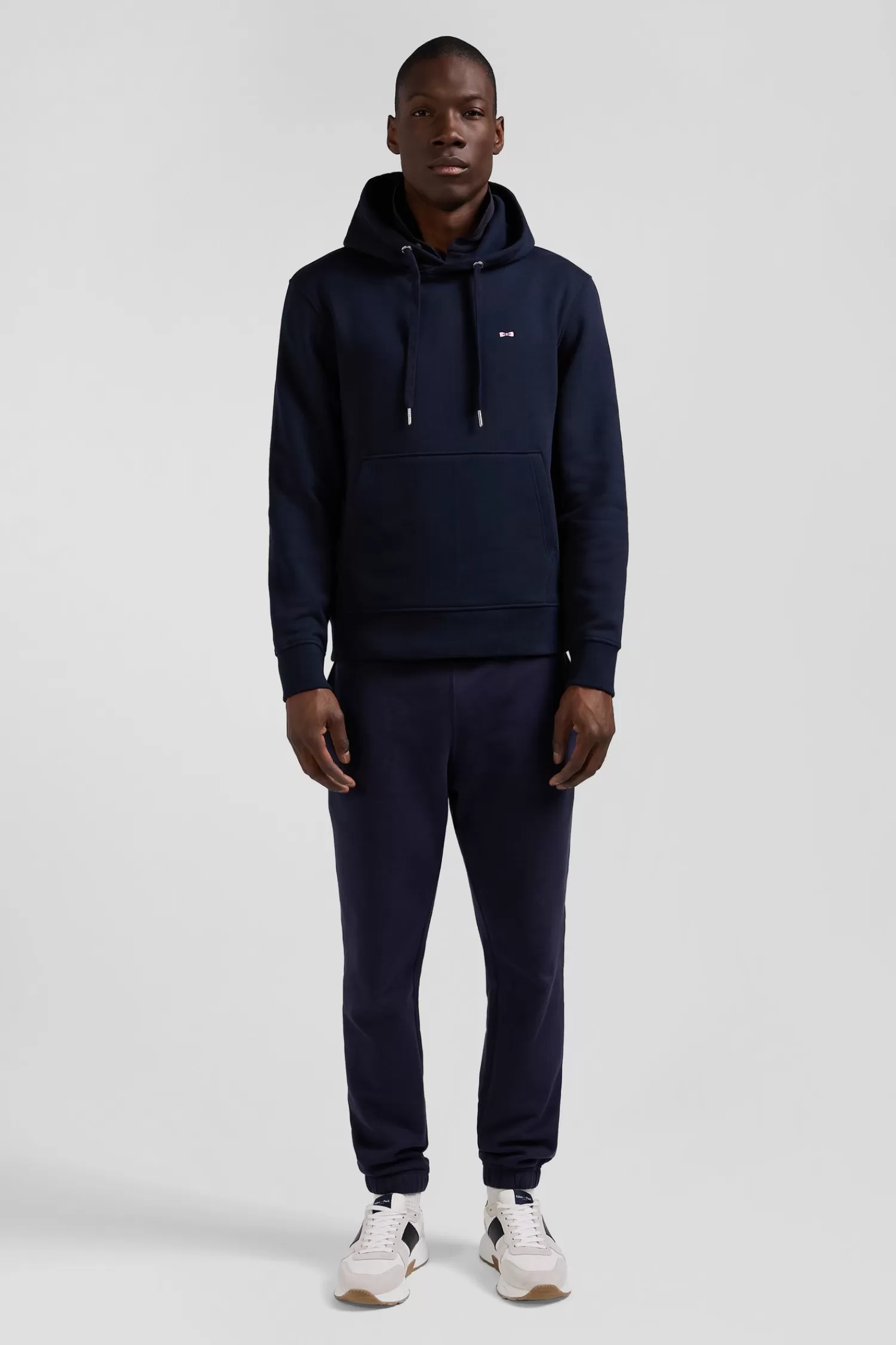 Eden Park Regular navy blue brushed cotton fleece hoodie< Sweatshirts