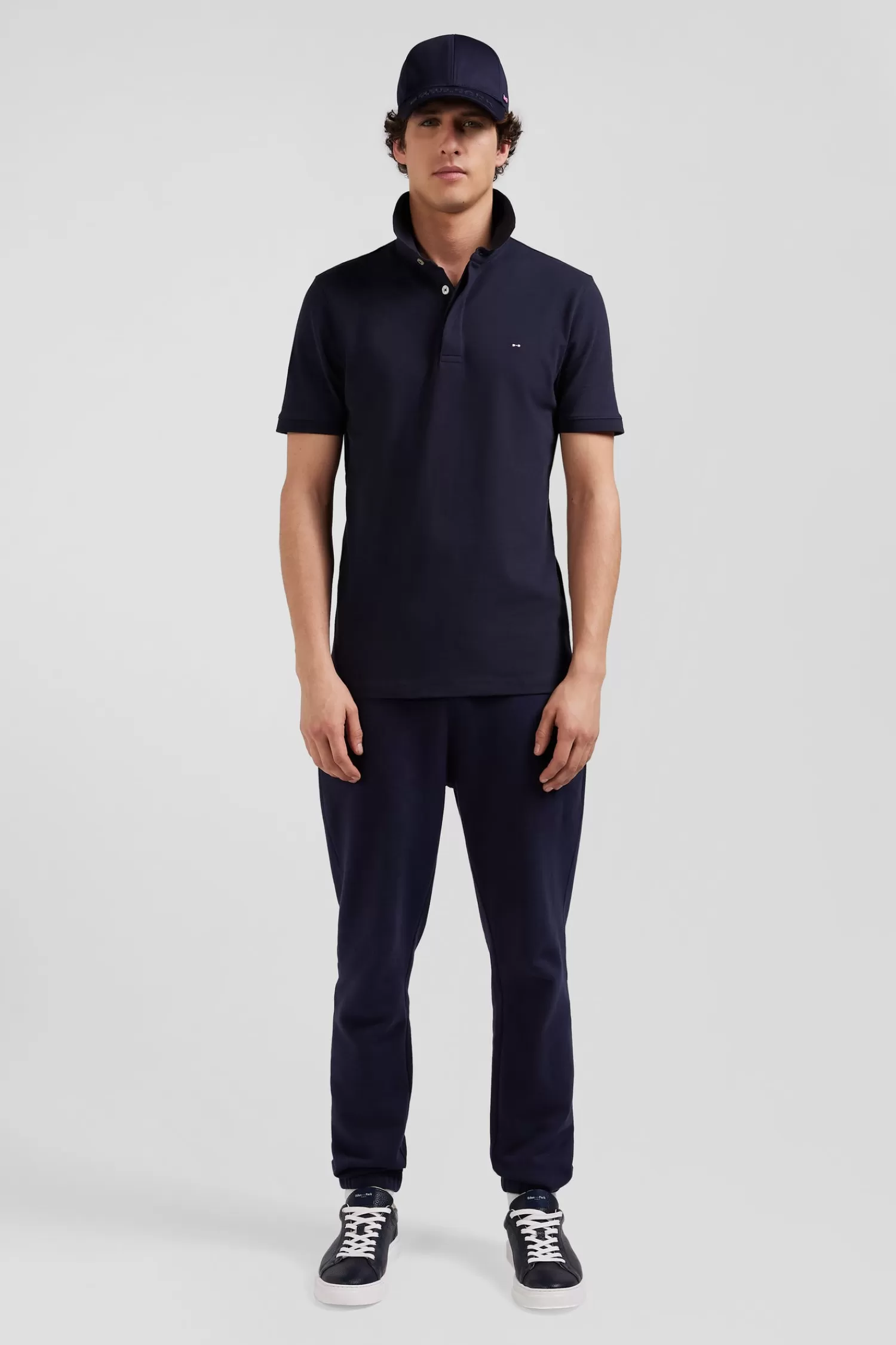 Eden Park Regular navy blue brushed fleece jogging bottoms< Pants