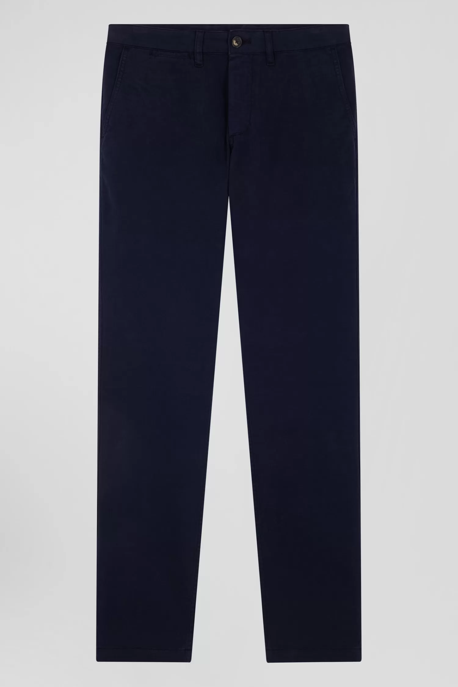 Eden Park Regular navy blue chino trousers in stretch cotton gabardine< Pants