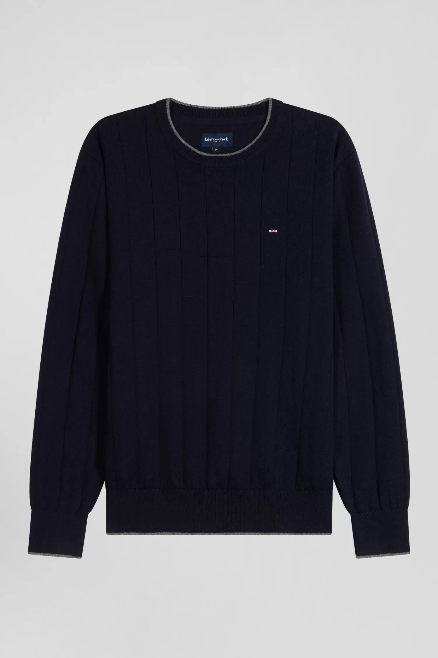 Eden Park Regular navy blue cotton and cashmere crew neck jumper< Sweaters