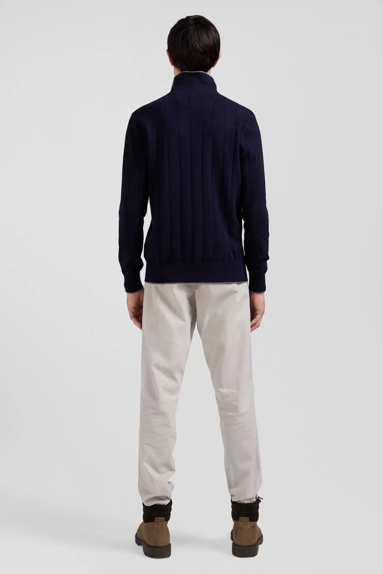 regular_navy_blue_cotton_and_cashmere_jumper_with_rugby_shirt_collar_5.webp Eden Park Regular navy blue cotton and cashmere jumper with rugby shirt collar< Sweaters
