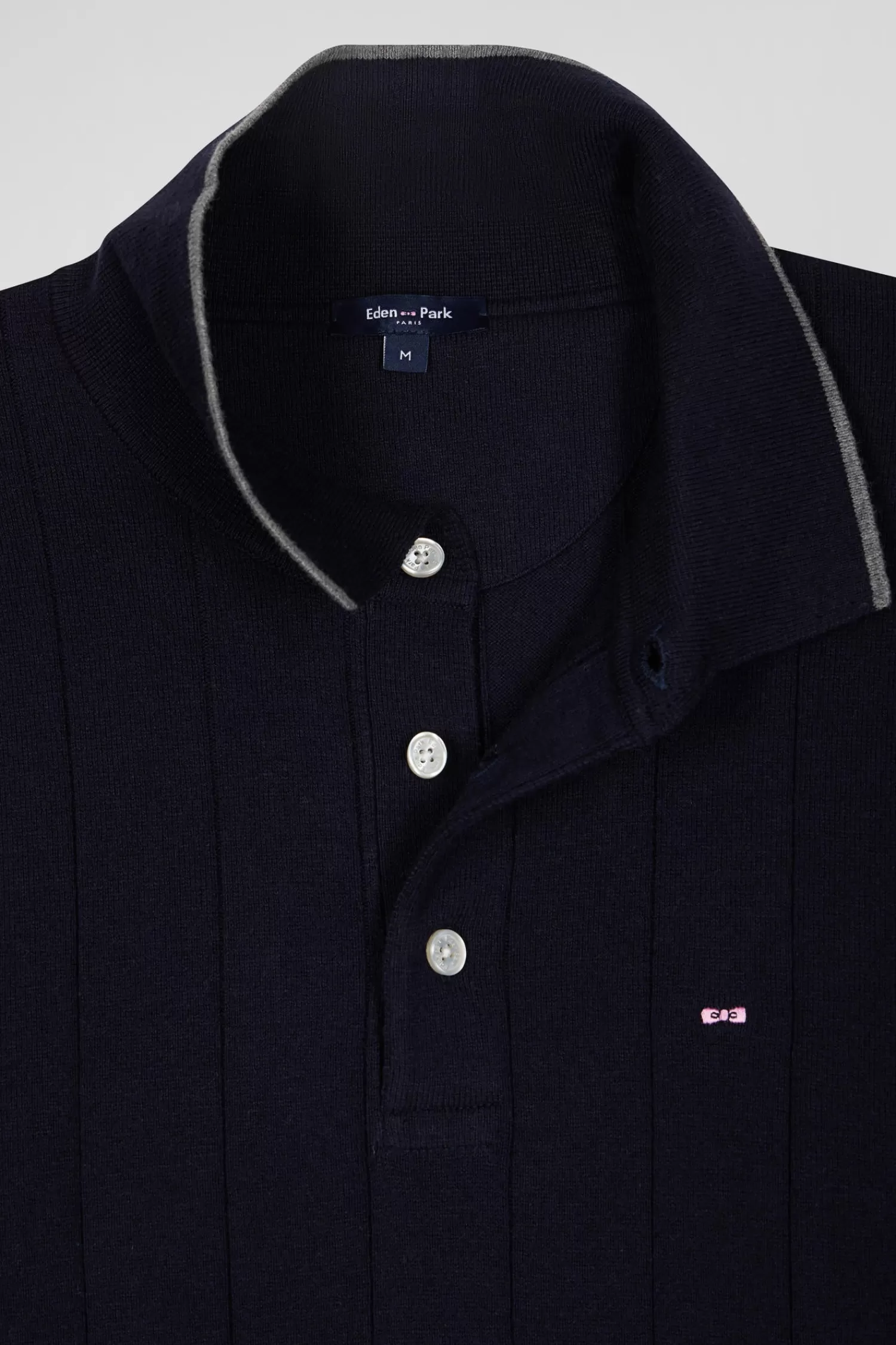regular_navy_blue_cotton_and_cashmere_jumper_with_rugby_shirt_collar_6.webp Eden Park Regular navy blue cotton and cashmere jumper with rugby shirt collar< Sweaters