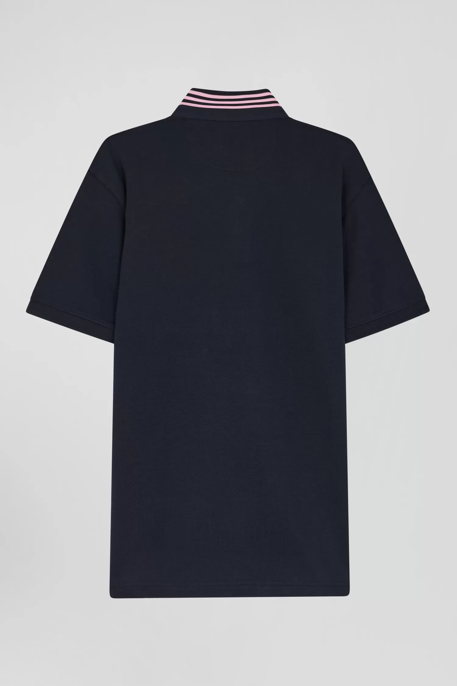 Eden Park Regular navy blue cotton rugby shirt with striped undercollar< Rugby Shirts