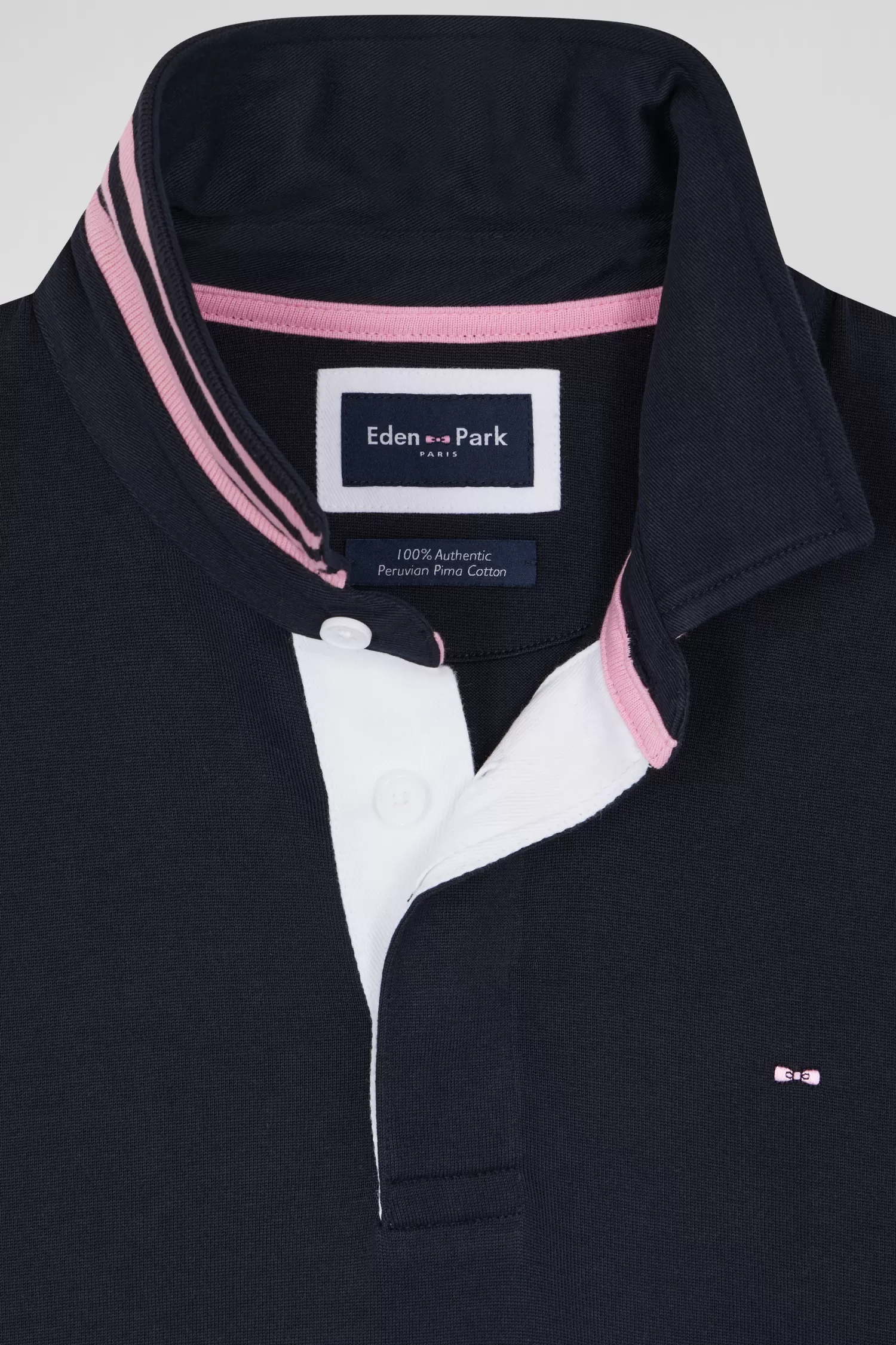 regular_navy_blue_cotton_rugby_shirt_with_striped_undercollar_2.webp Eden Park Regular navy blue cotton rugby shirt with striped undercollar< Rugby Shirts