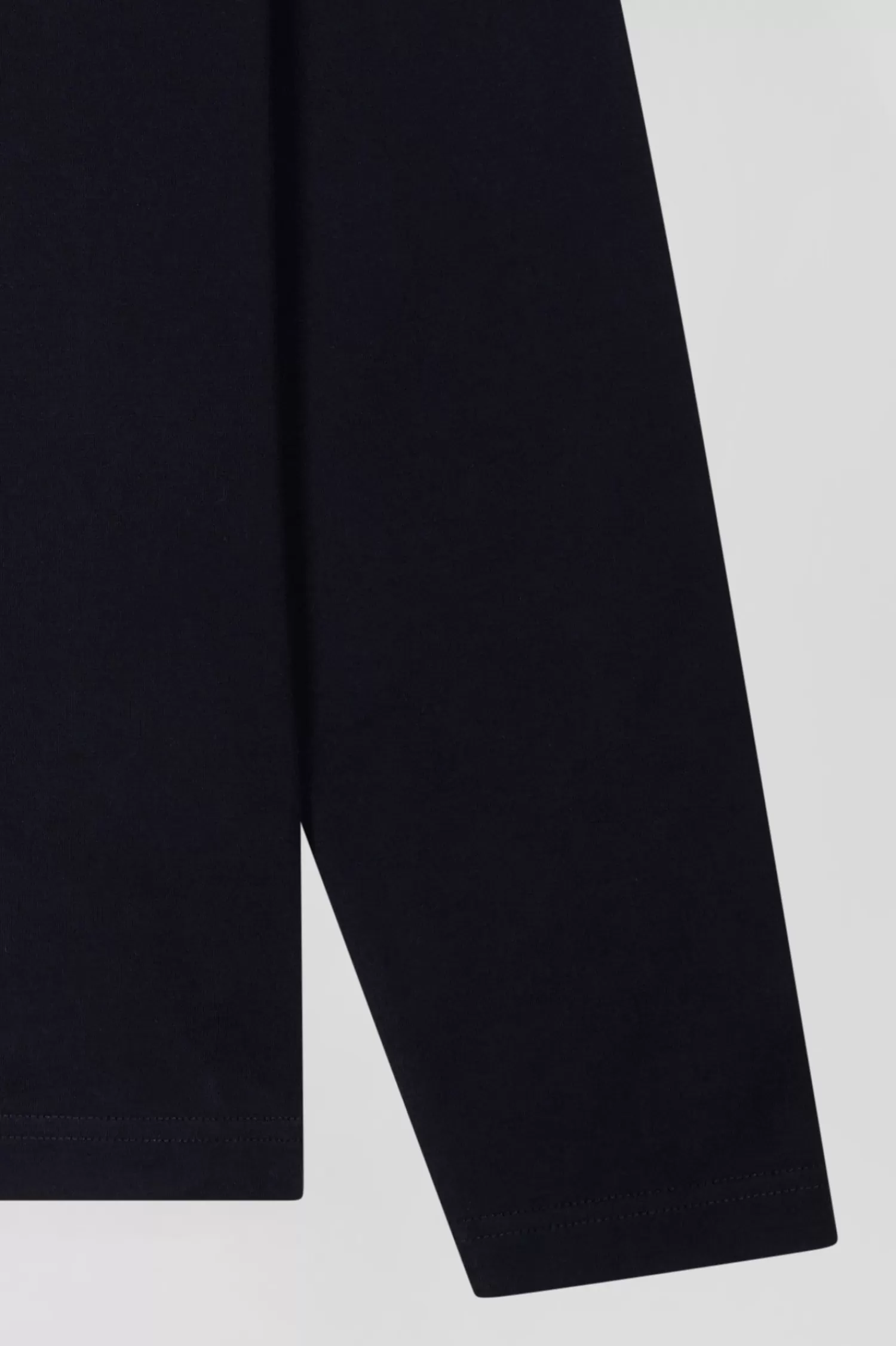 Eden Park Regular navy blue long-sleeved cotton T-shirt with printed back patch< T-shirts