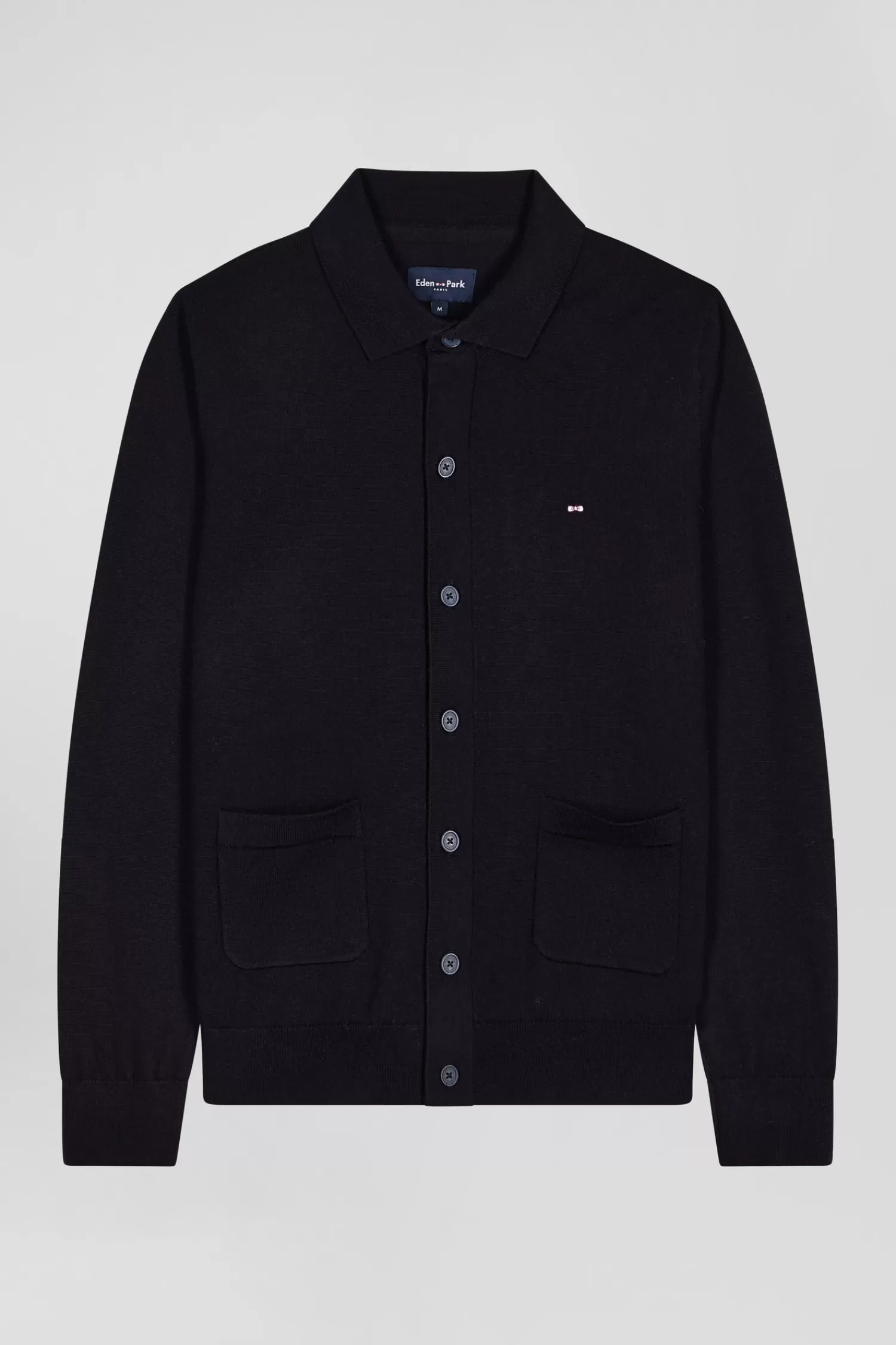 Eden Park Regular navy blue merino wool cardigan< Cardigans