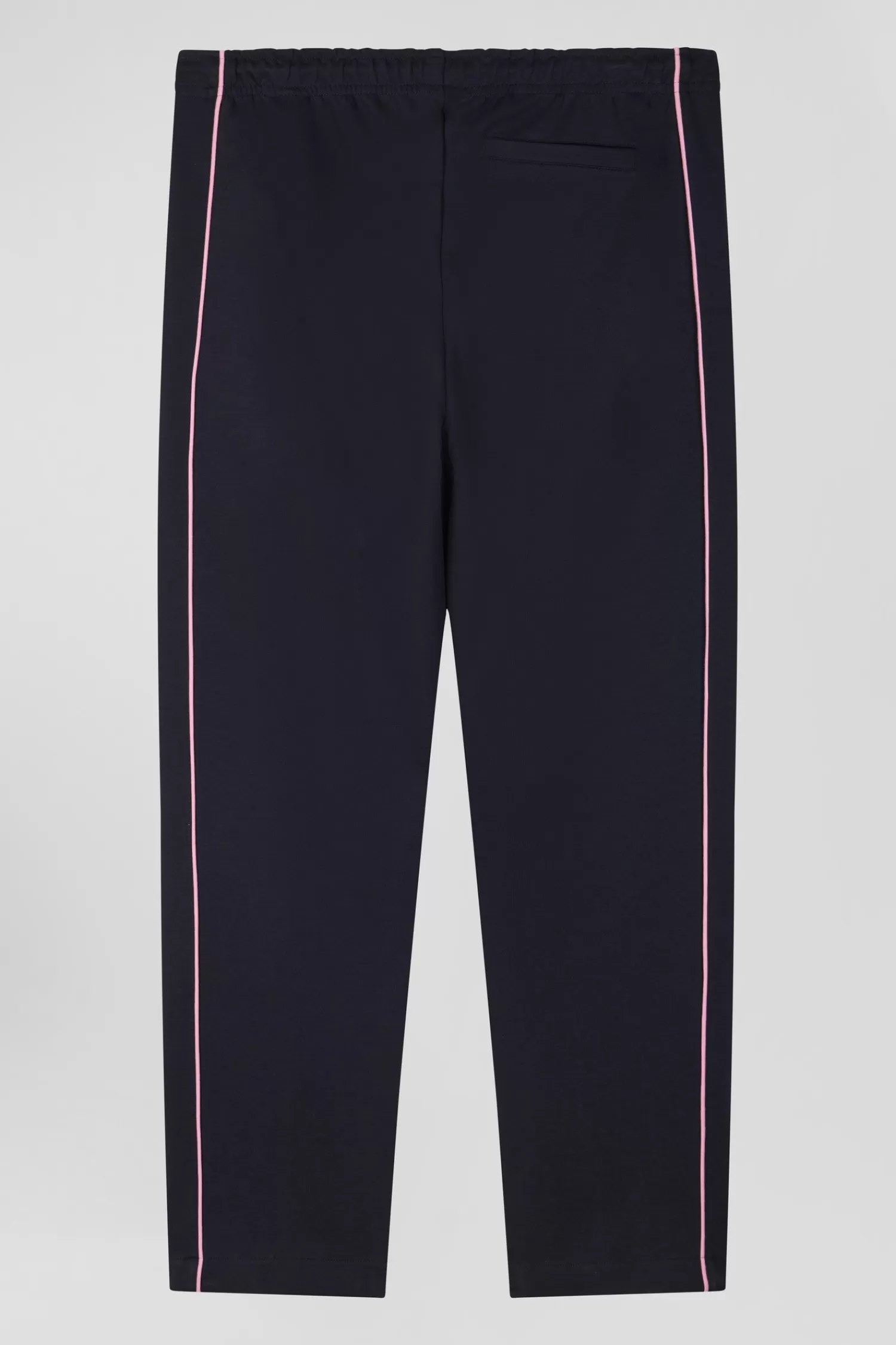 Eden Park Regular navy blue mixed cotton jogging bottoms with pink piping< Pants