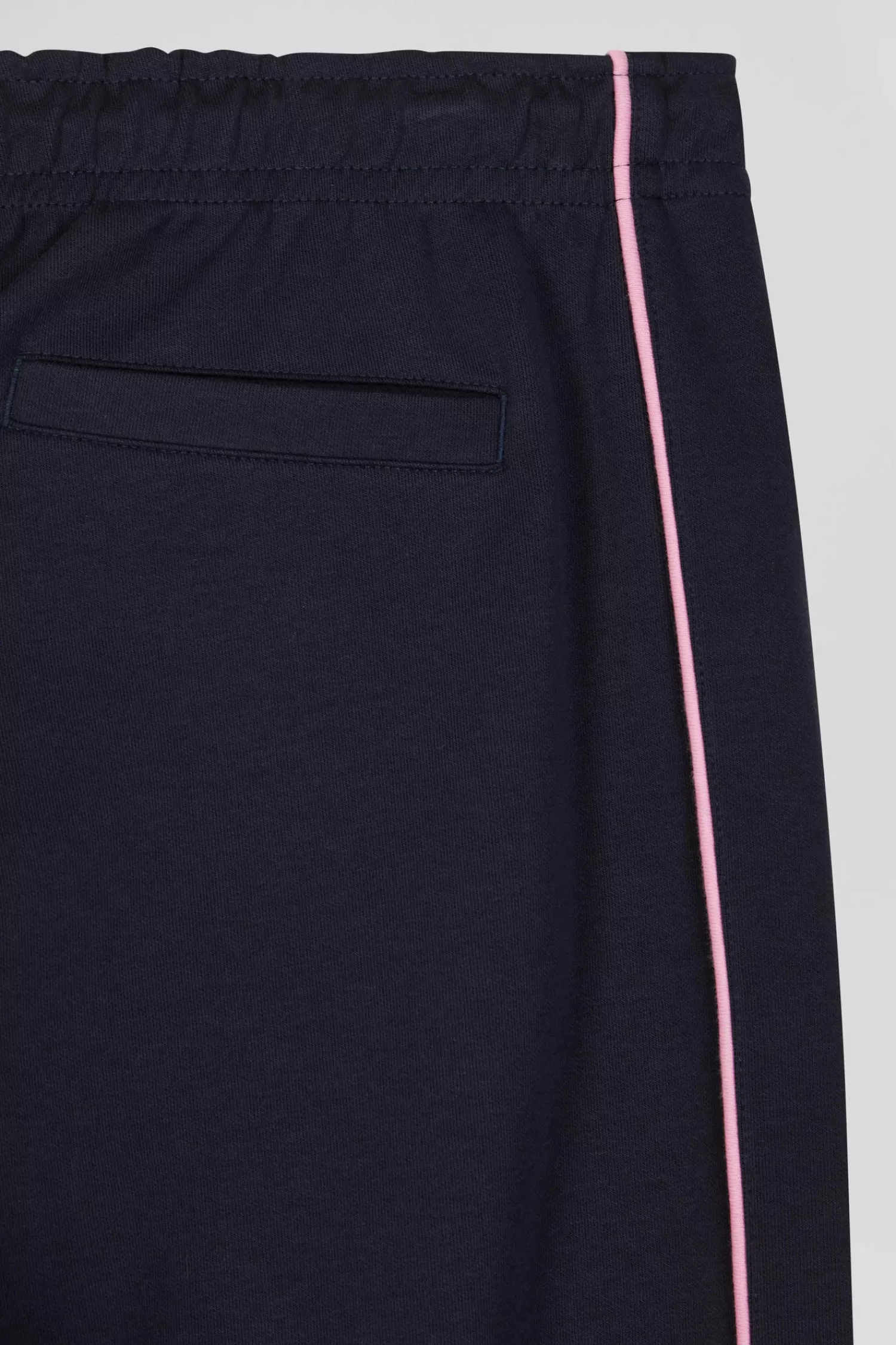 Eden Park Regular navy blue mixed cotton jogging bottoms with pink piping< Pants