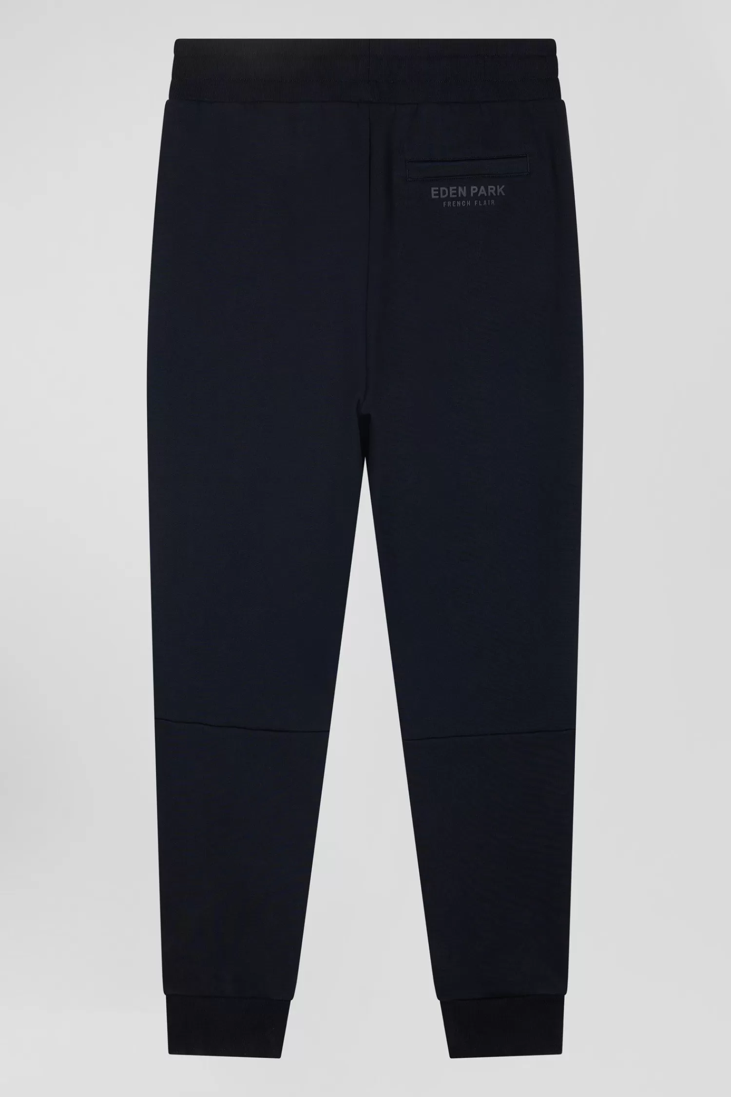 Eden Park Regular navy blue mixed cotton jogging bottoms with striped trims< Pants