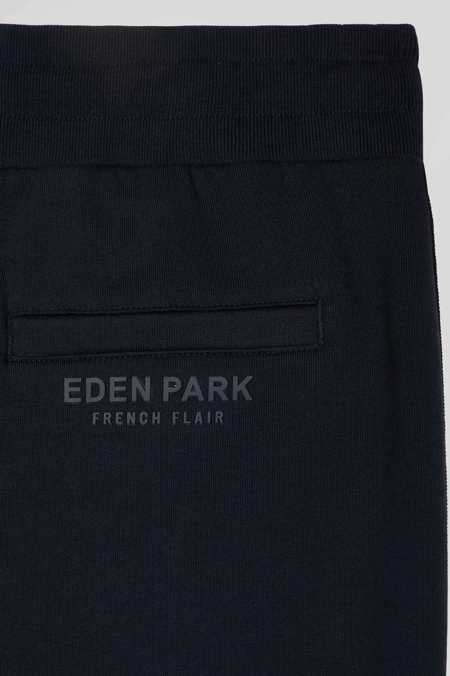 Eden Park Regular navy blue mixed cotton jogging bottoms with striped trims< Pants