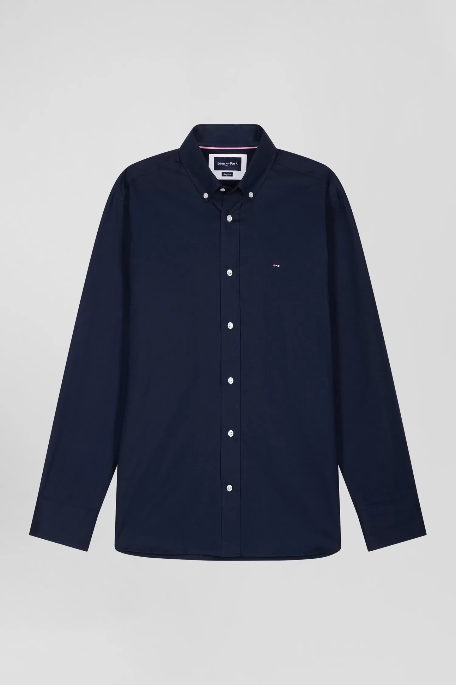 Eden Park Regular navy blue oxford cotton shirt with back embroidery< Shirts
