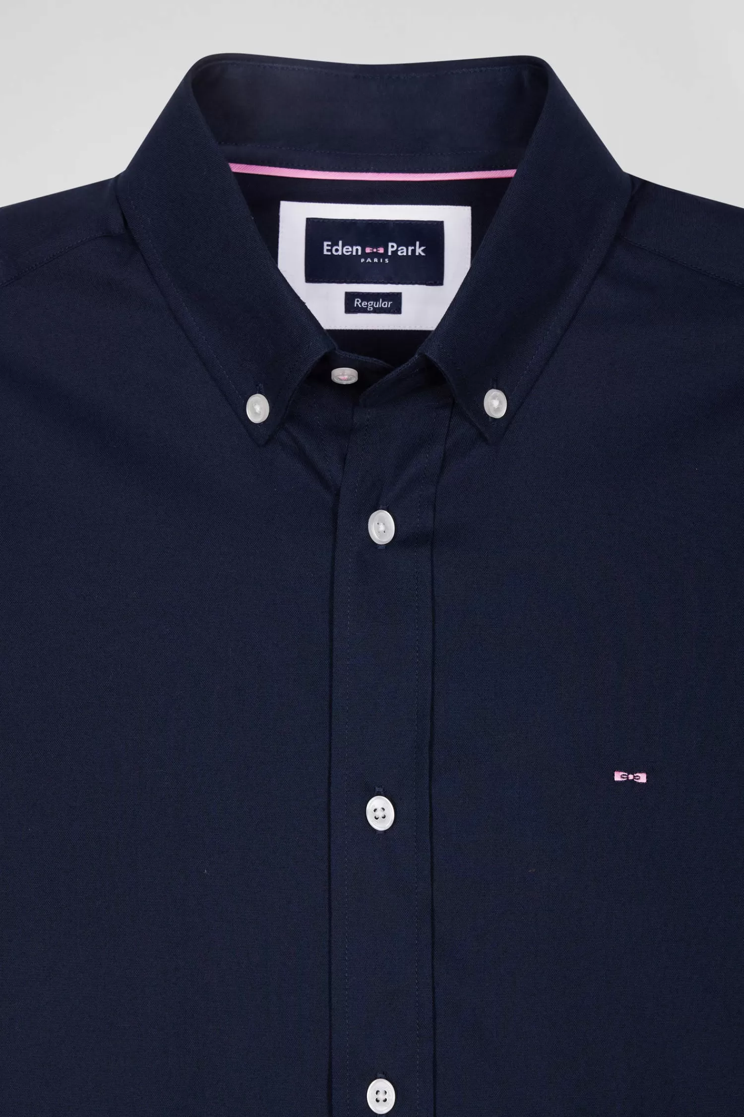 Eden Park Regular navy blue oxford cotton shirt with back embroidery< Shirts