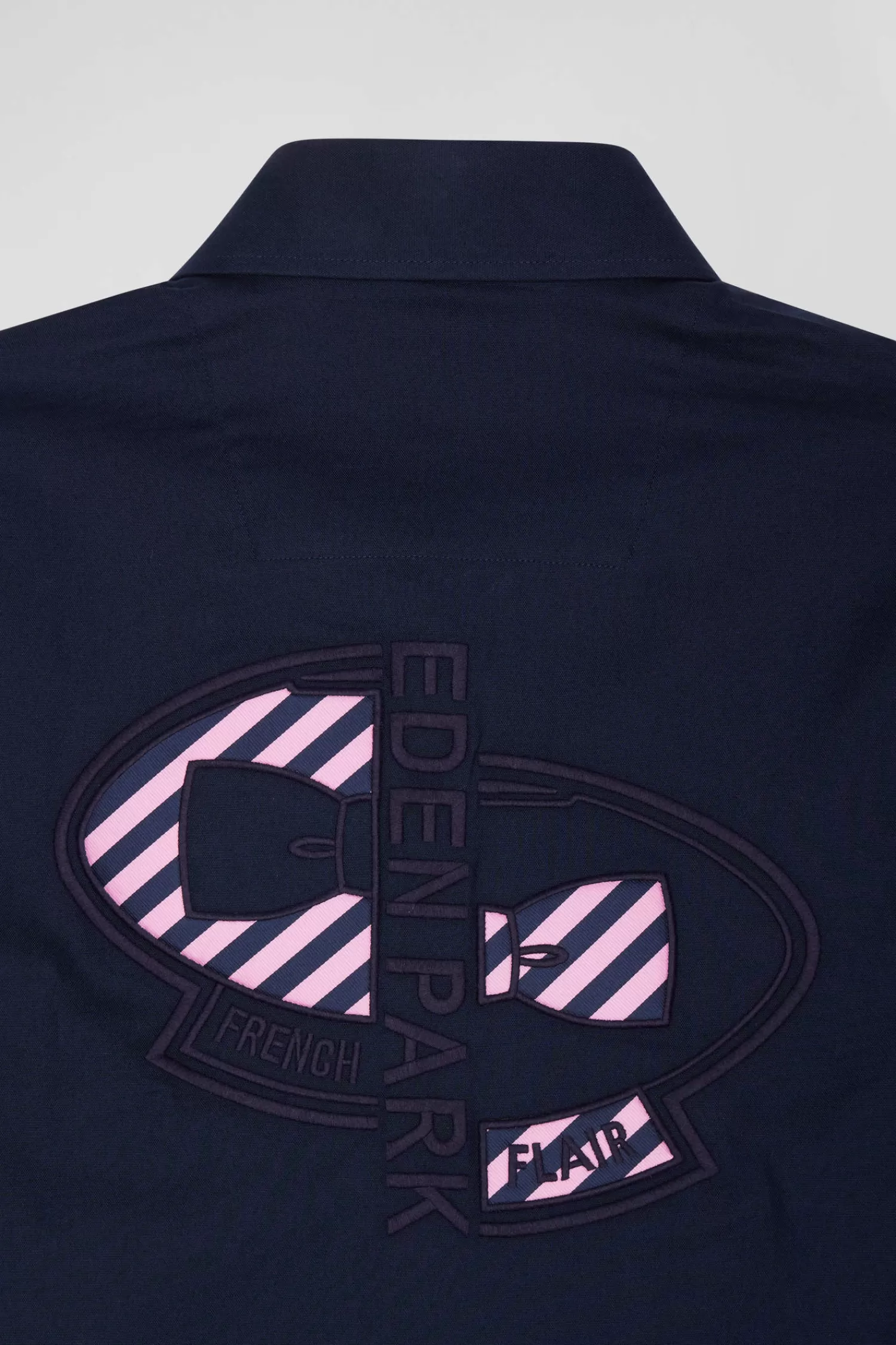 Eden Park Regular navy blue oxford cotton shirt with back embroidery< Shirts