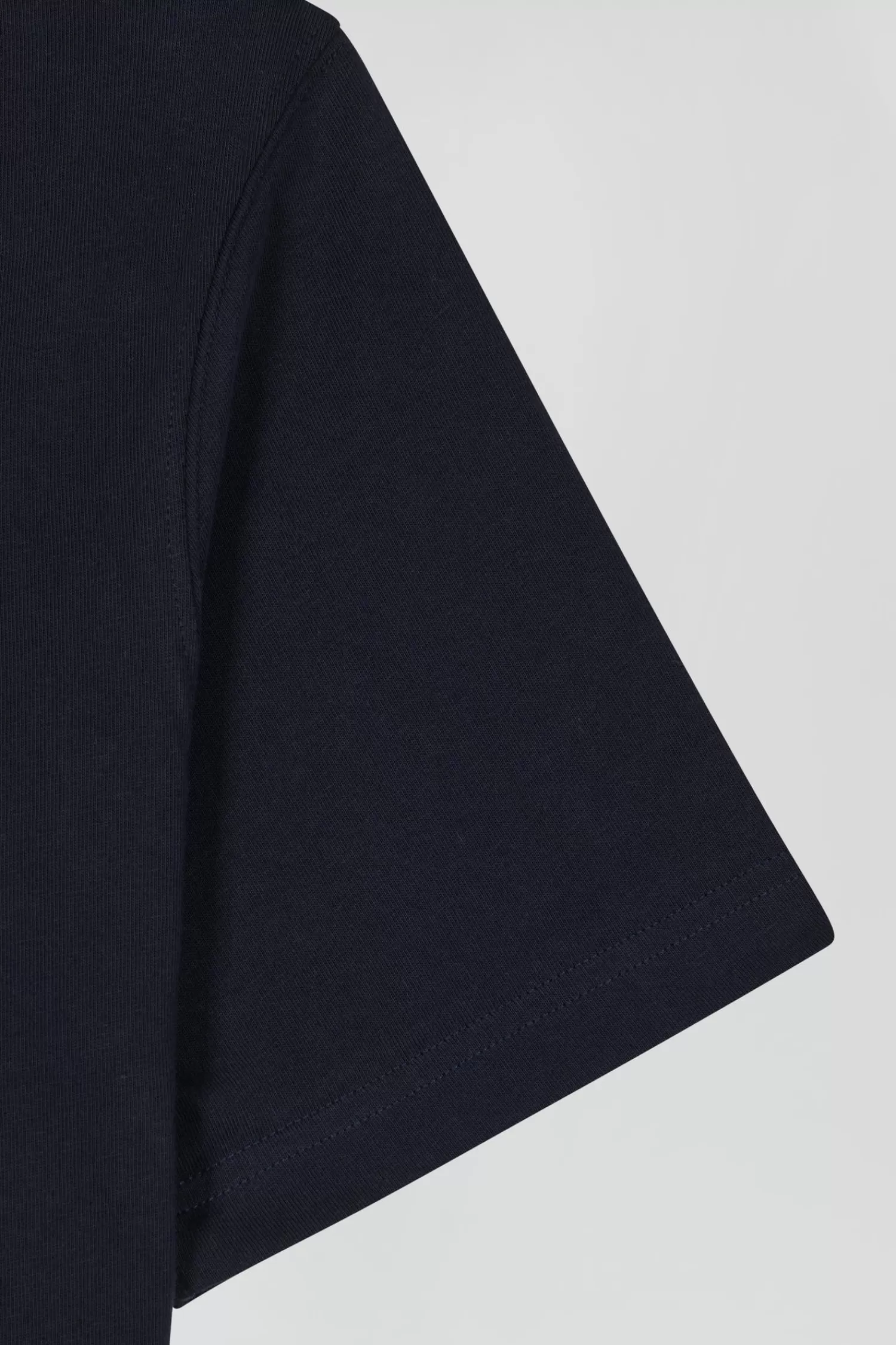 Eden Park Regular navy blue short-sleeved cotton T-shirt with back embroidery< T-shirts