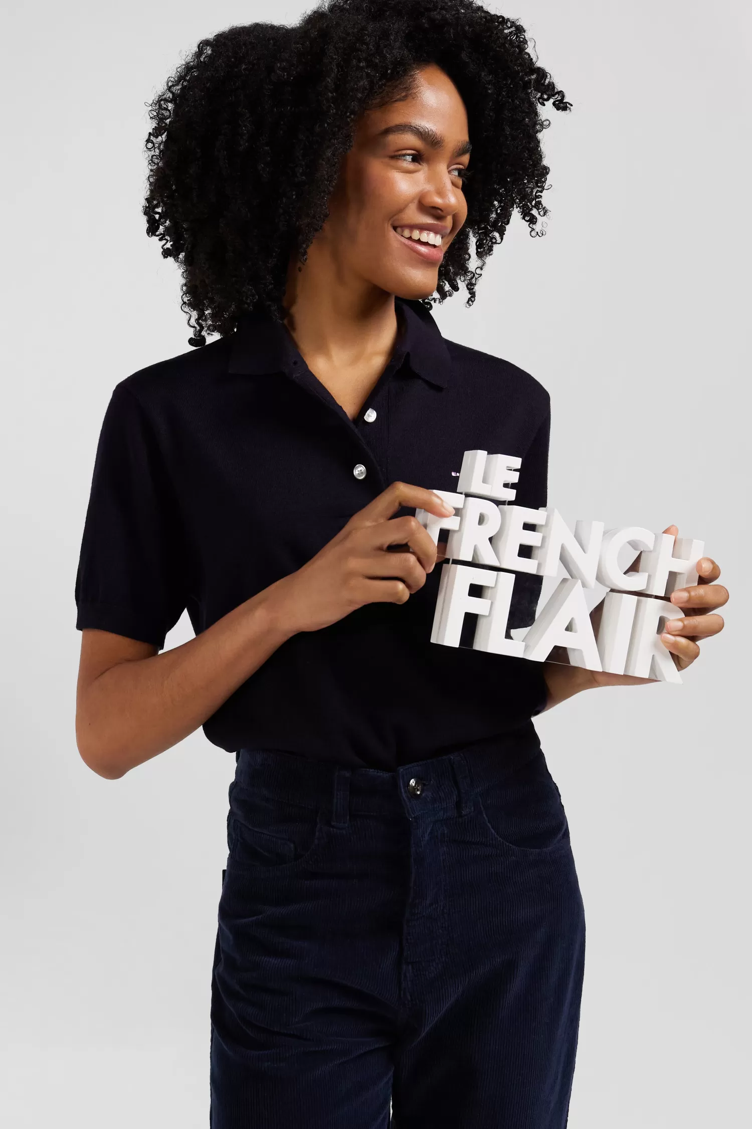 regular_navy_blue_shortsleeved_wool_polo_neck_jumper_2.webp Eden Park Regular navy blue short-sleeved wool polo neck jumper<Women Sweaters