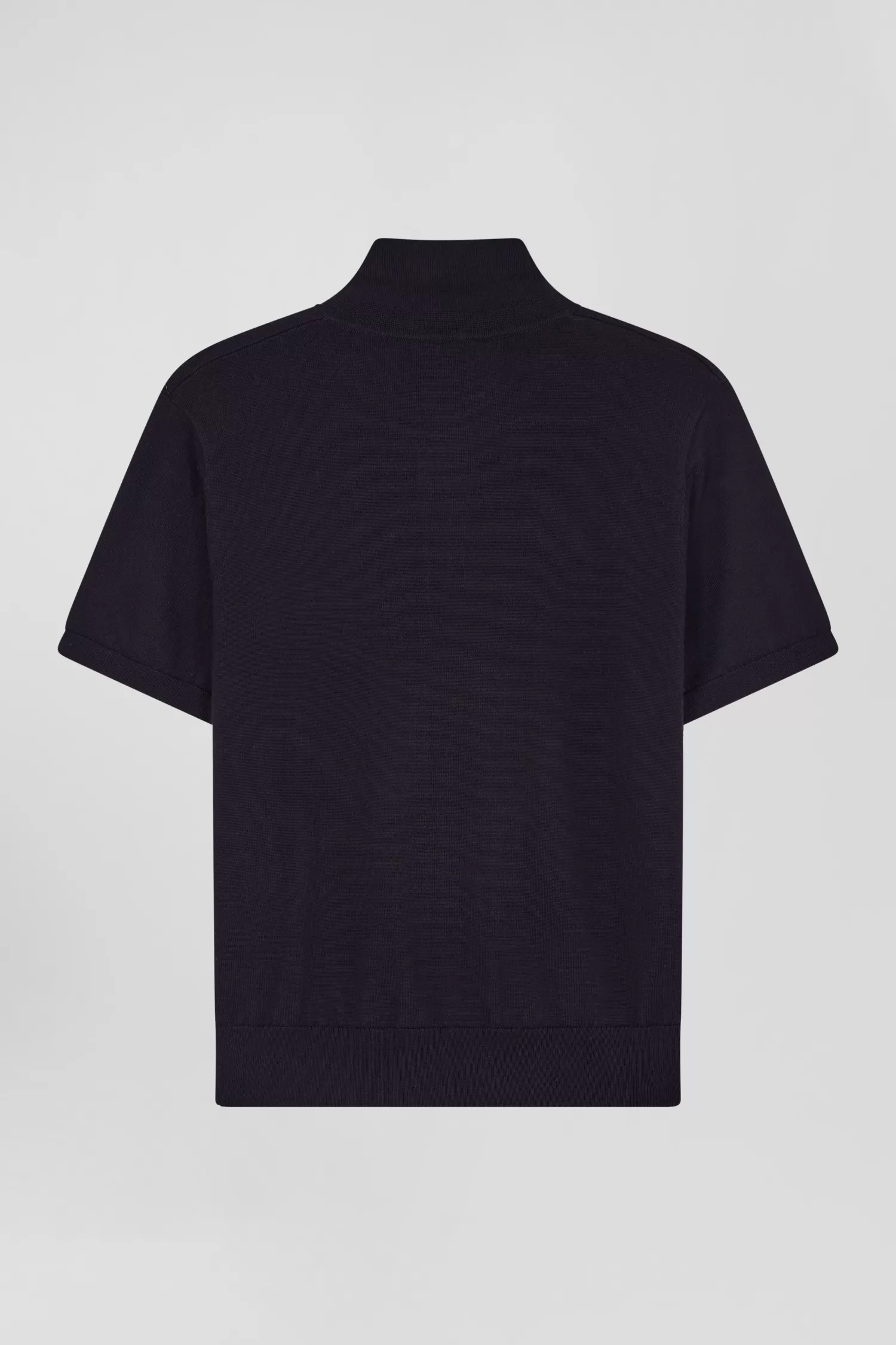 regular_navy_blue_shortsleeved_wool_polo_neck_jumper_3.webp Eden Park Regular navy blue short-sleeved wool polo neck jumper<Women Sweaters